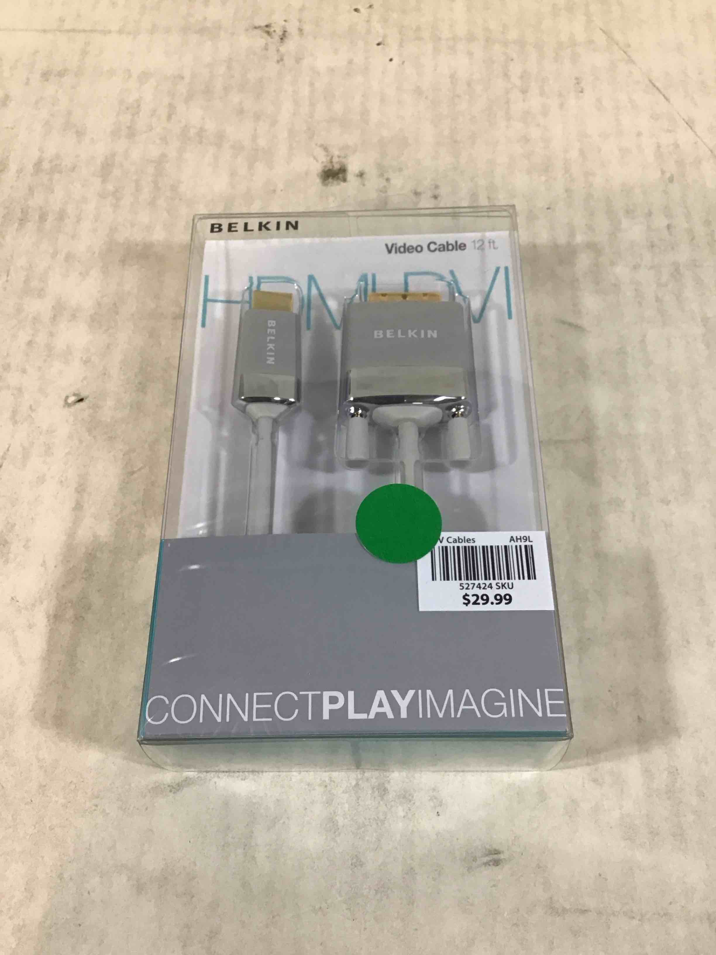 Condition photo showing New/Like New for belkin av22401-12-wht hdmi to dvi-d cable adapter