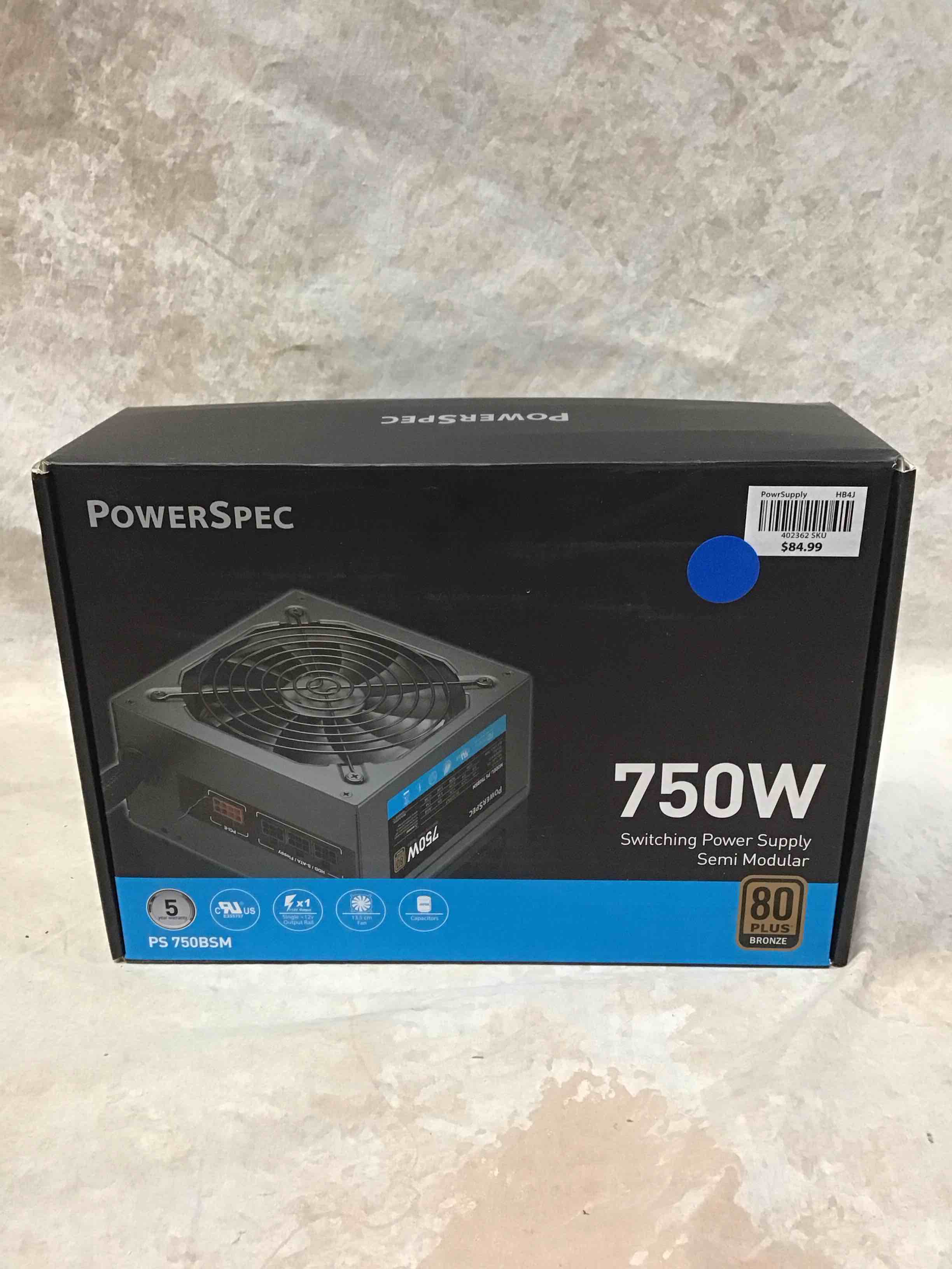 powerspec 750w power supply semi modular 80 plus bronze certified atx psu active pfc sli crossfire ready gaming pc computer switching power supply, ps 750bsm (b08yyjhnmh)