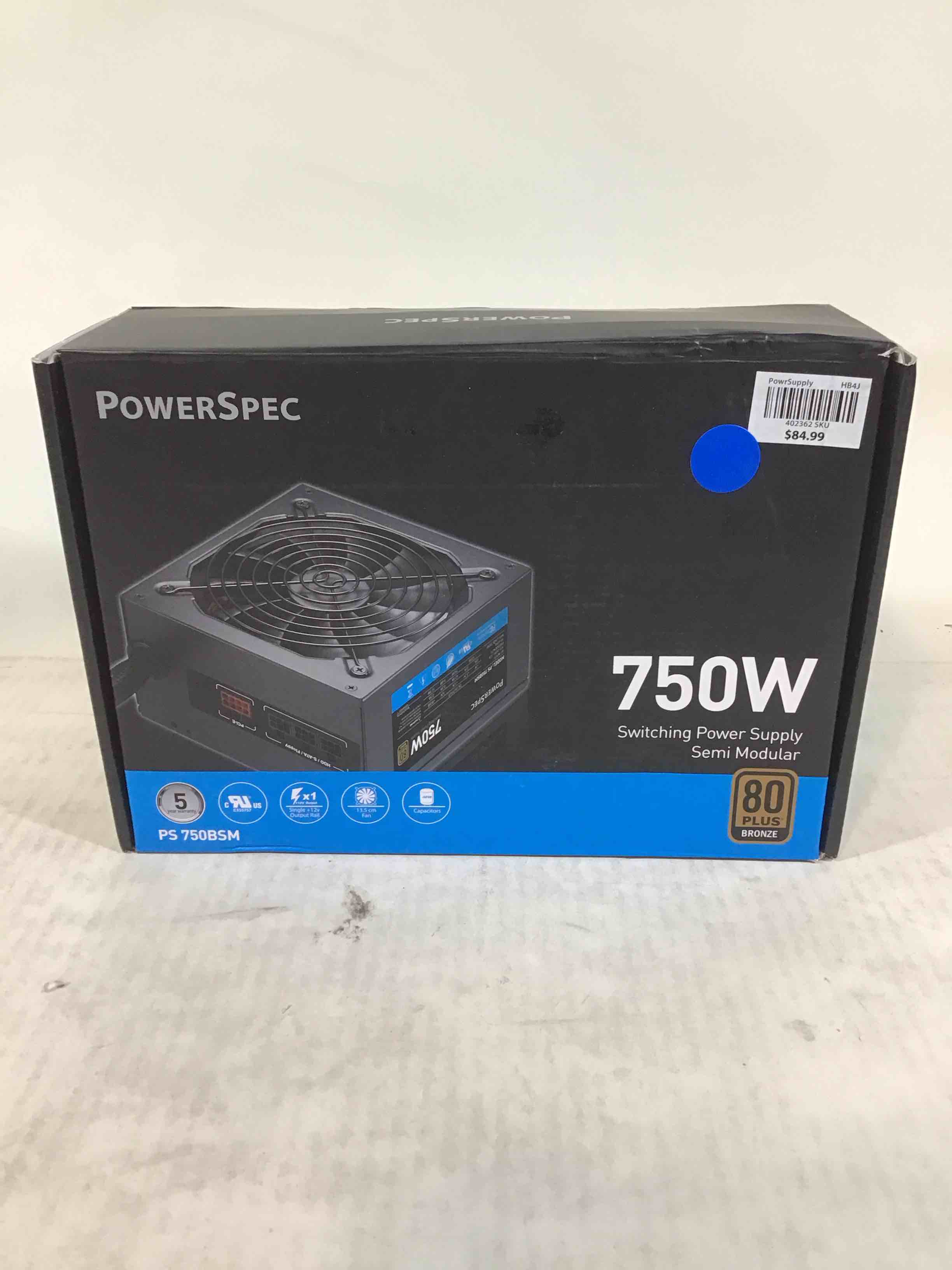 powerspec 750w power supply semi modular 80 plus bronze certified atx psu active pfc sli crossfire ready gaming pc computer switching power supply, ps 750bsm (b08yyjhnmh)