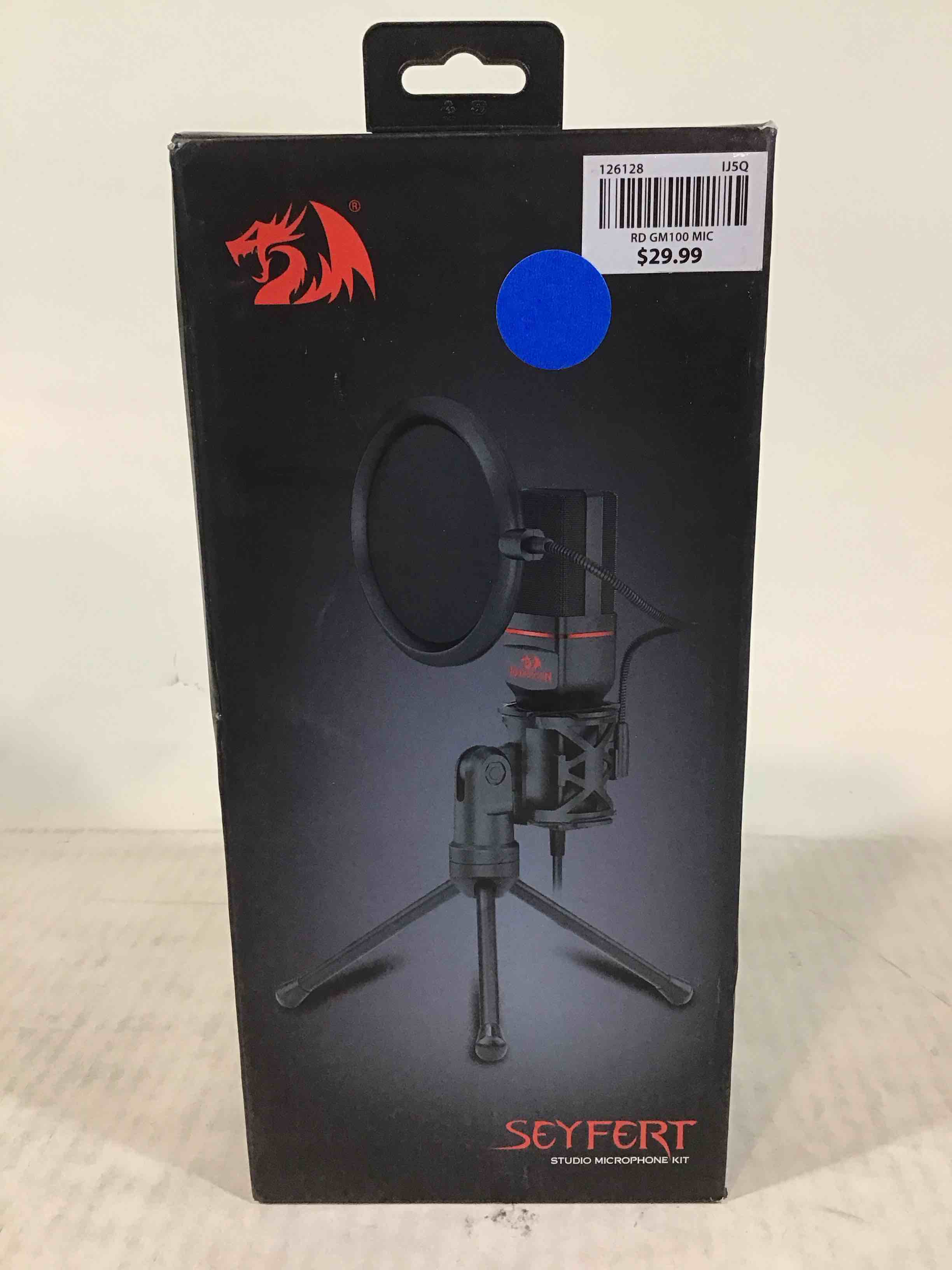 redragon gm100 omni condenser pro microphone mic stand tripod audio 3.5mm jack