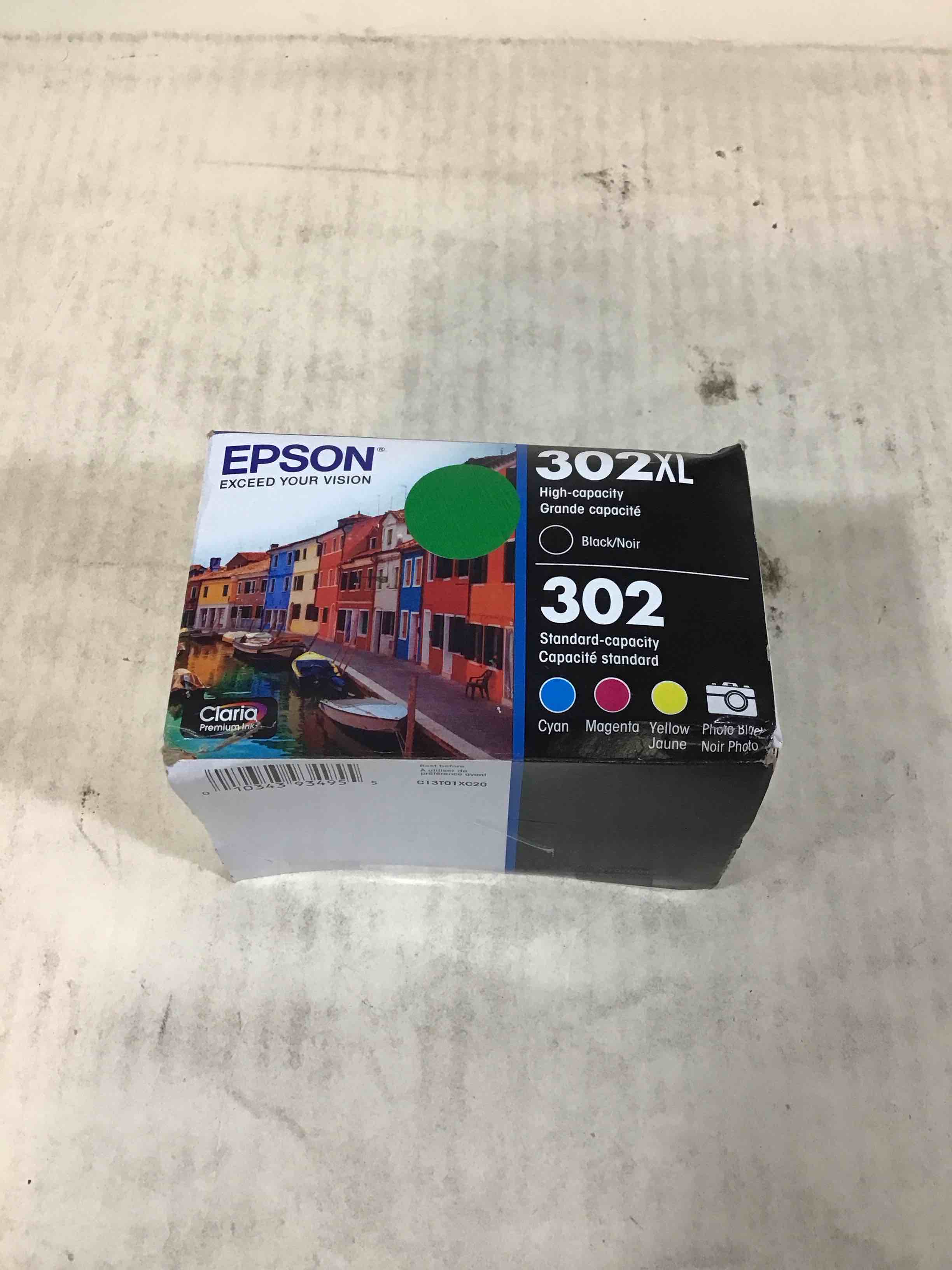 Condition photo showing New/Like New for epson 302xl 5pk combo ink cartridges - black photo black cyan magenta yellow (t302xl-bcs): epson 200 series printer ink cartridges