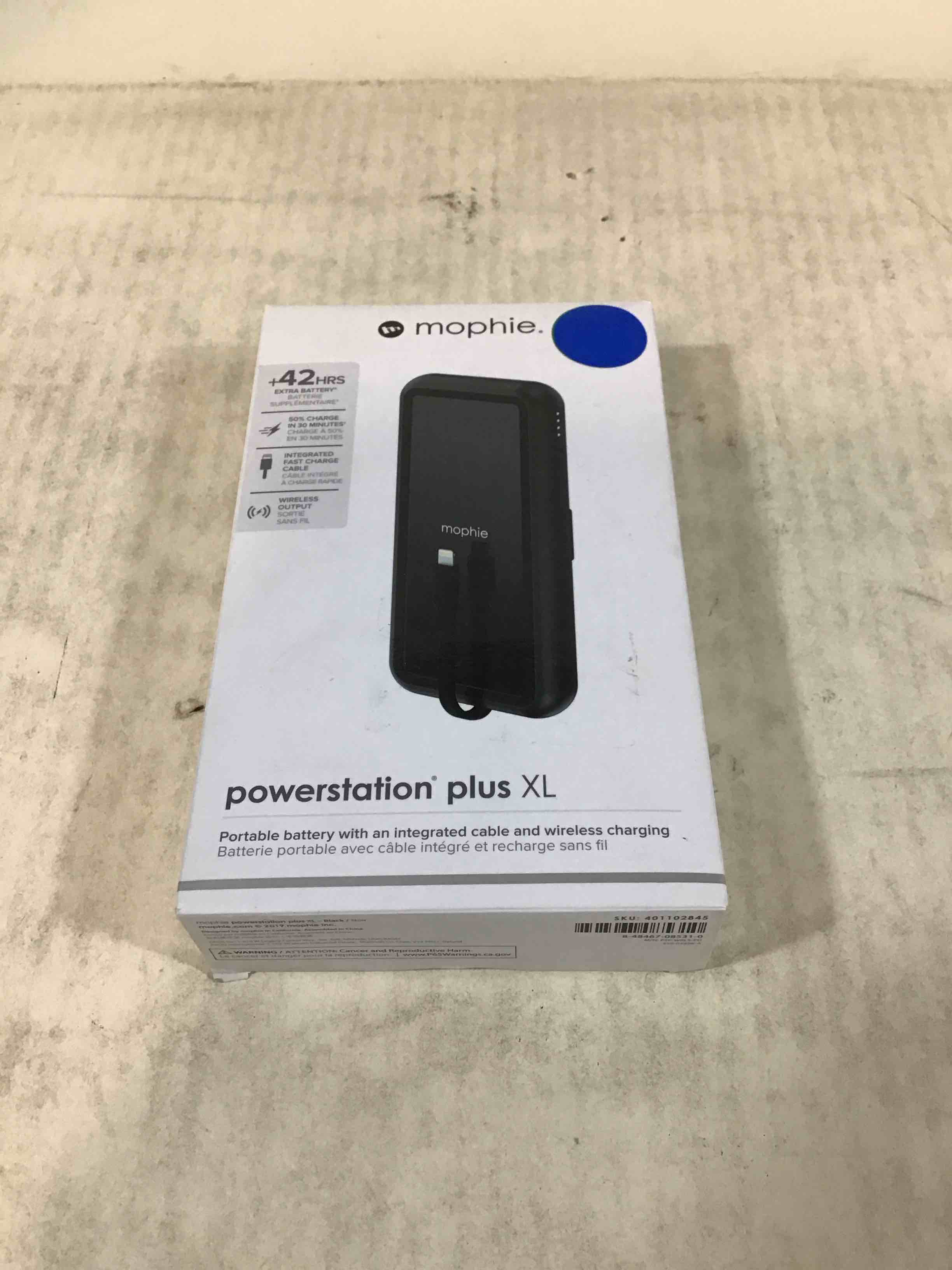 mophie powerstation plus xl portable battery & wireless charger 8k black
