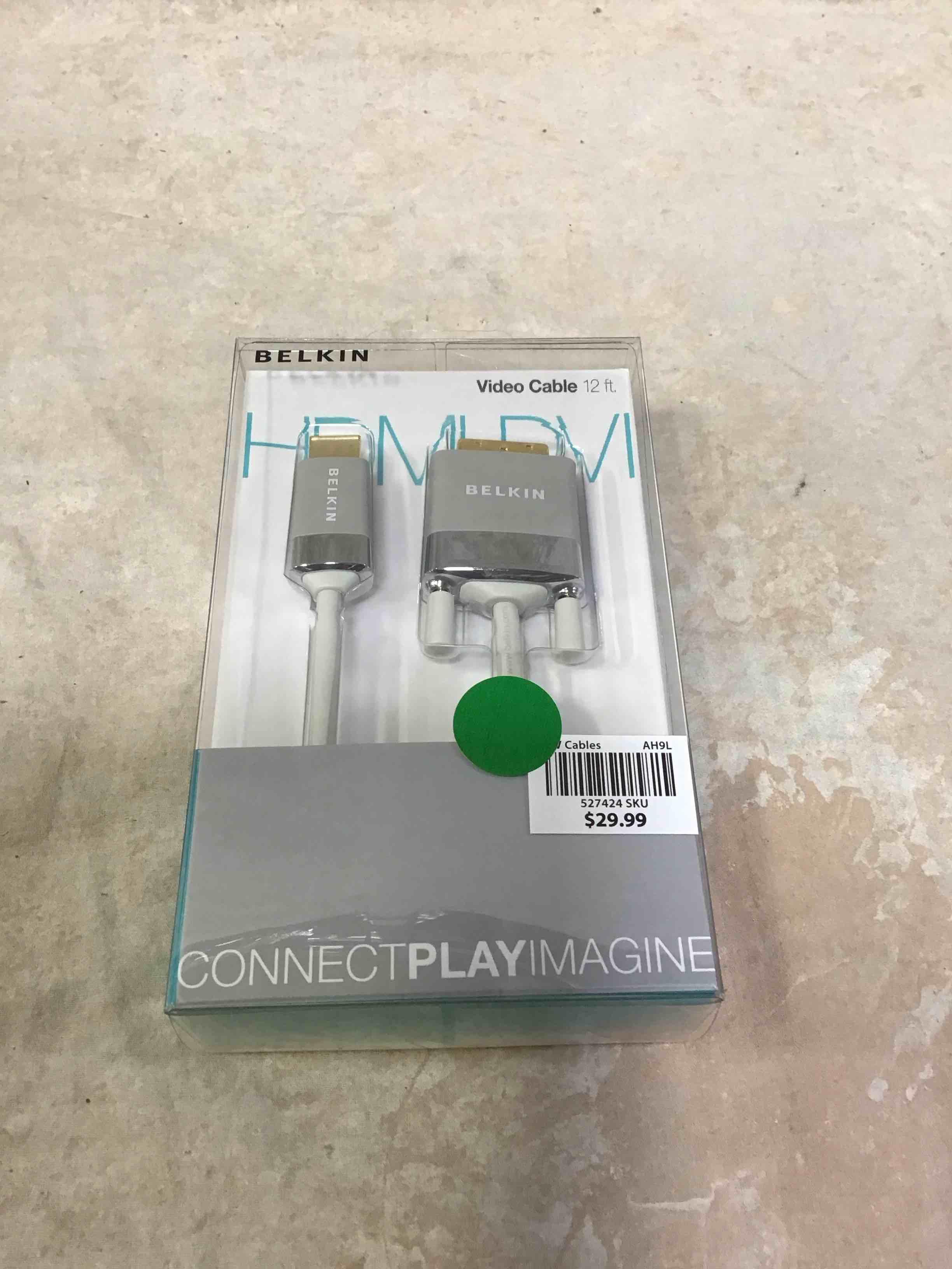 Condition photo showing New/Like New for belkin av22401-12-wht hdmi to dvi-d cable adapter