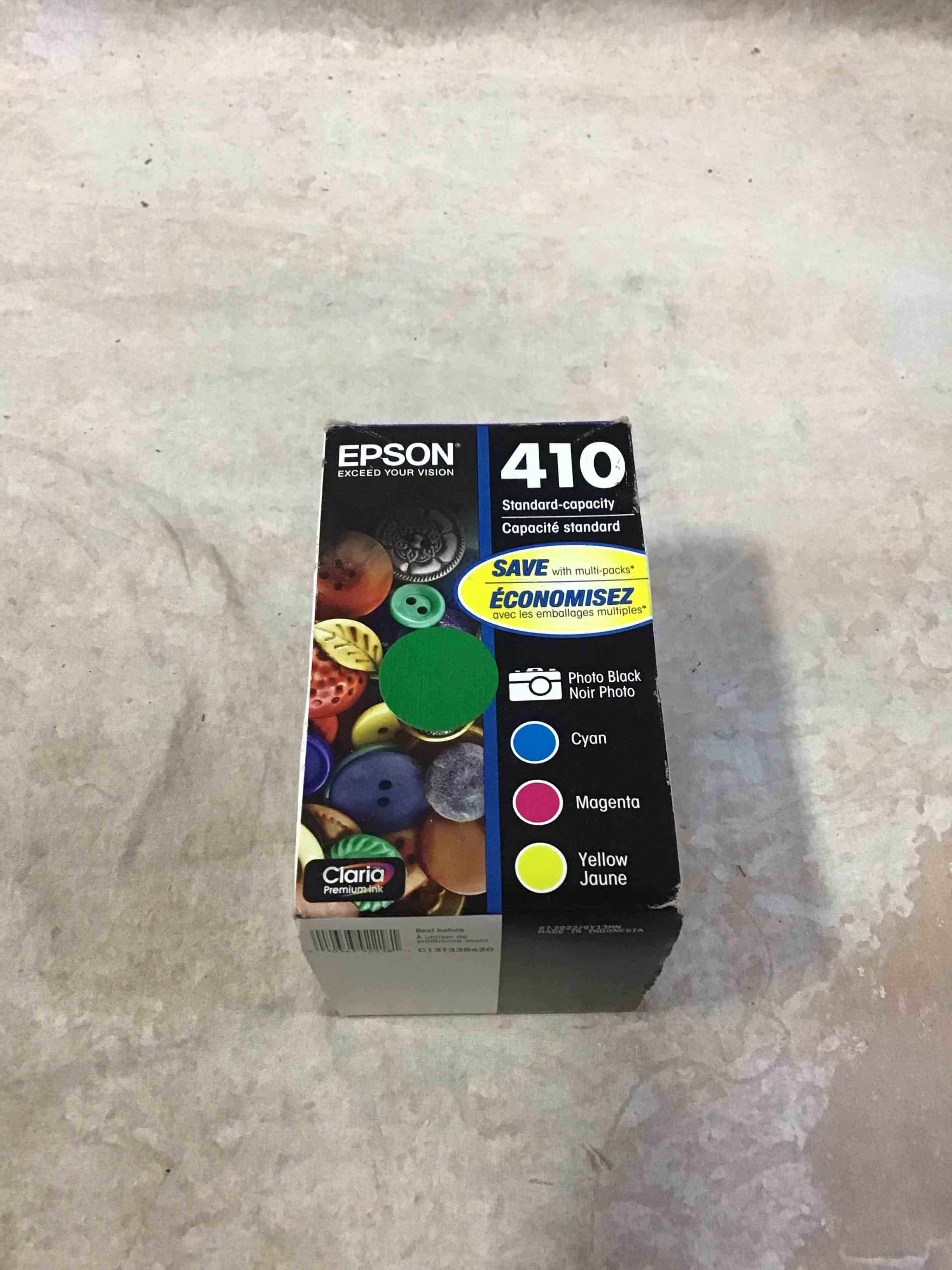 epson 410 4pk combo ink cartridges - black/cyan/magenta/ yellow (t410520-cp)