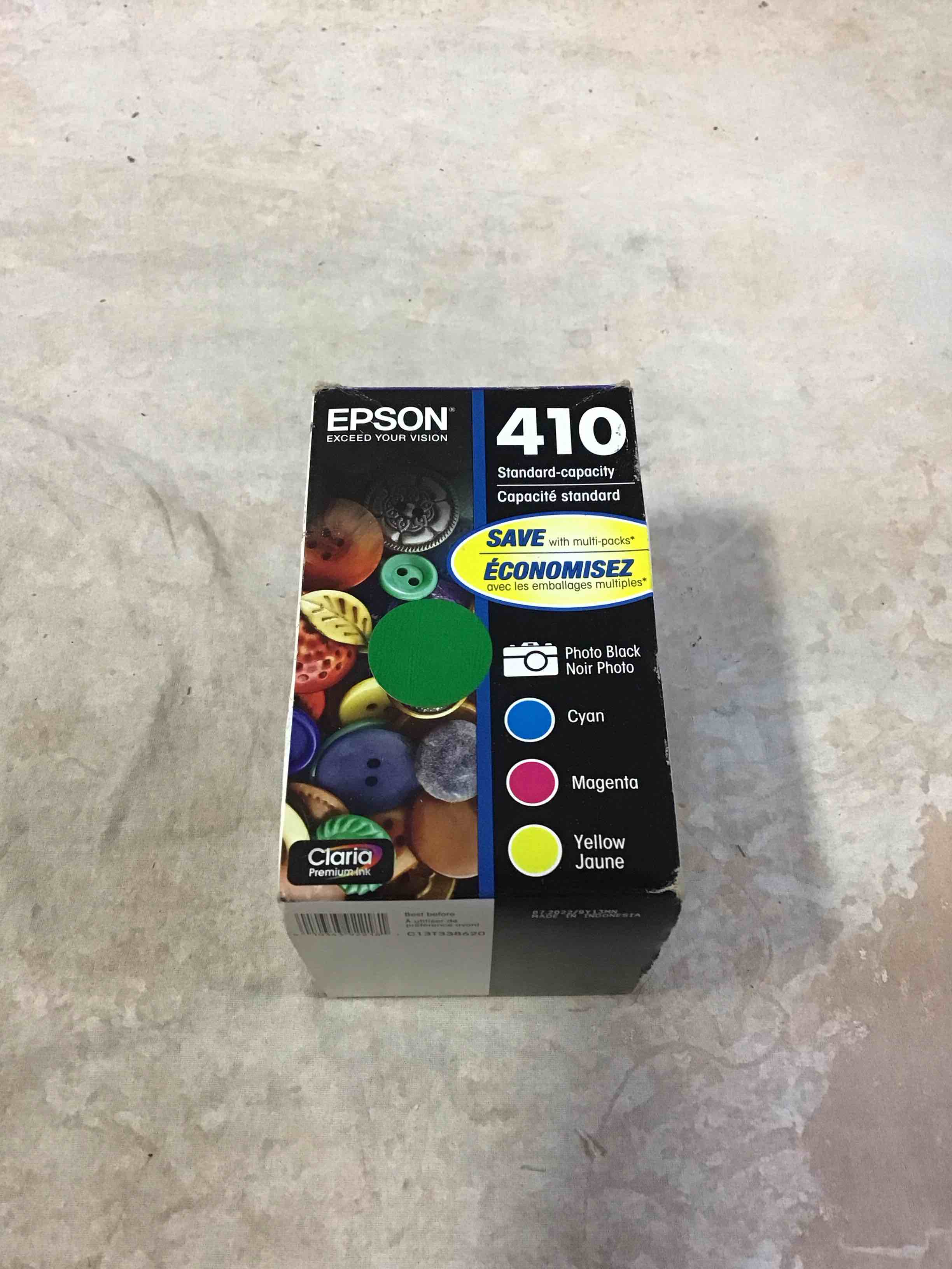 Condition photo showing New/Like New for epson 410 4pk combo ink cartridges - black/cyan/magenta/ yellow (t410520-cp)