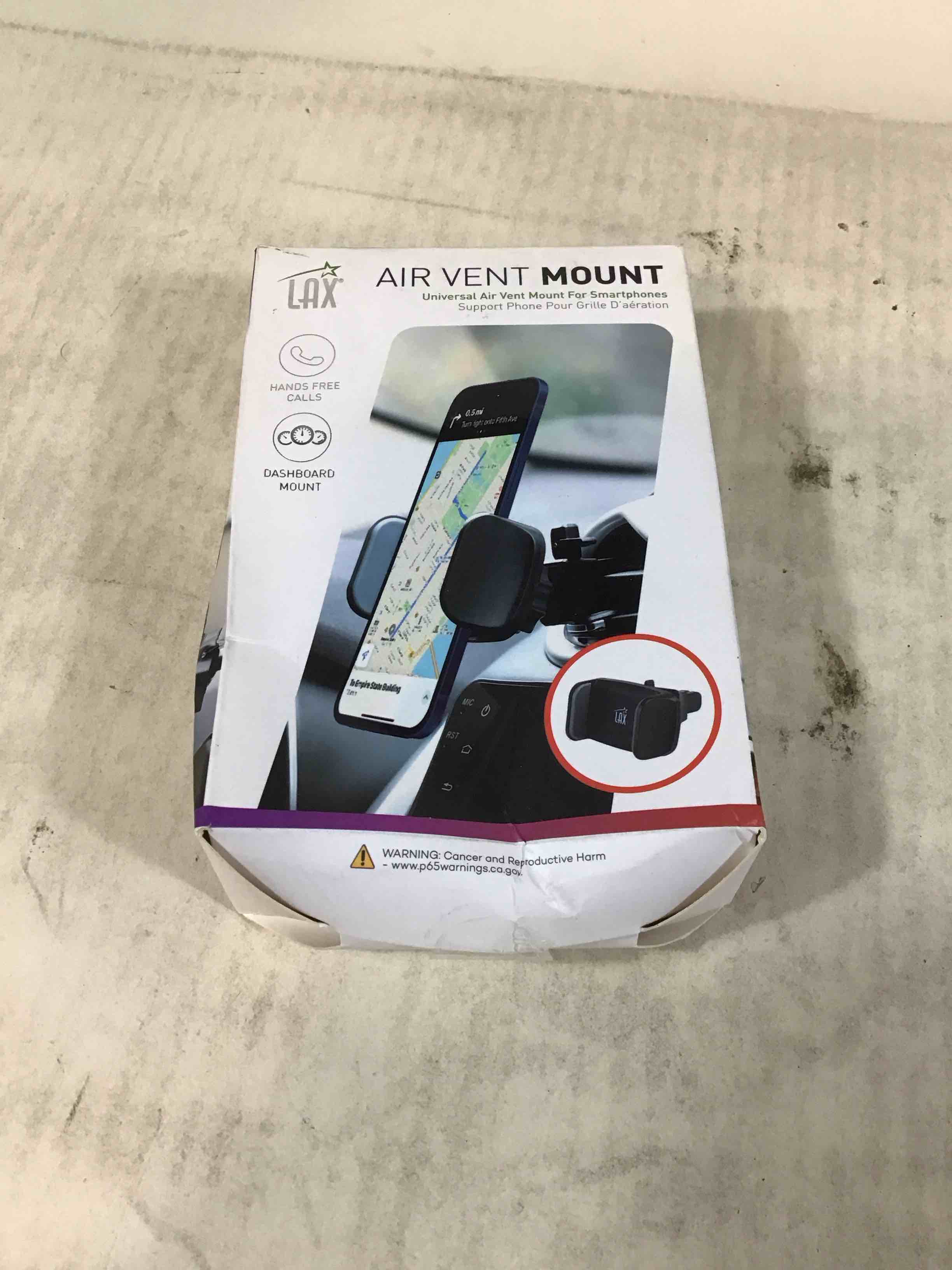 lax pro grip phone holder car mount for ac air vent - black