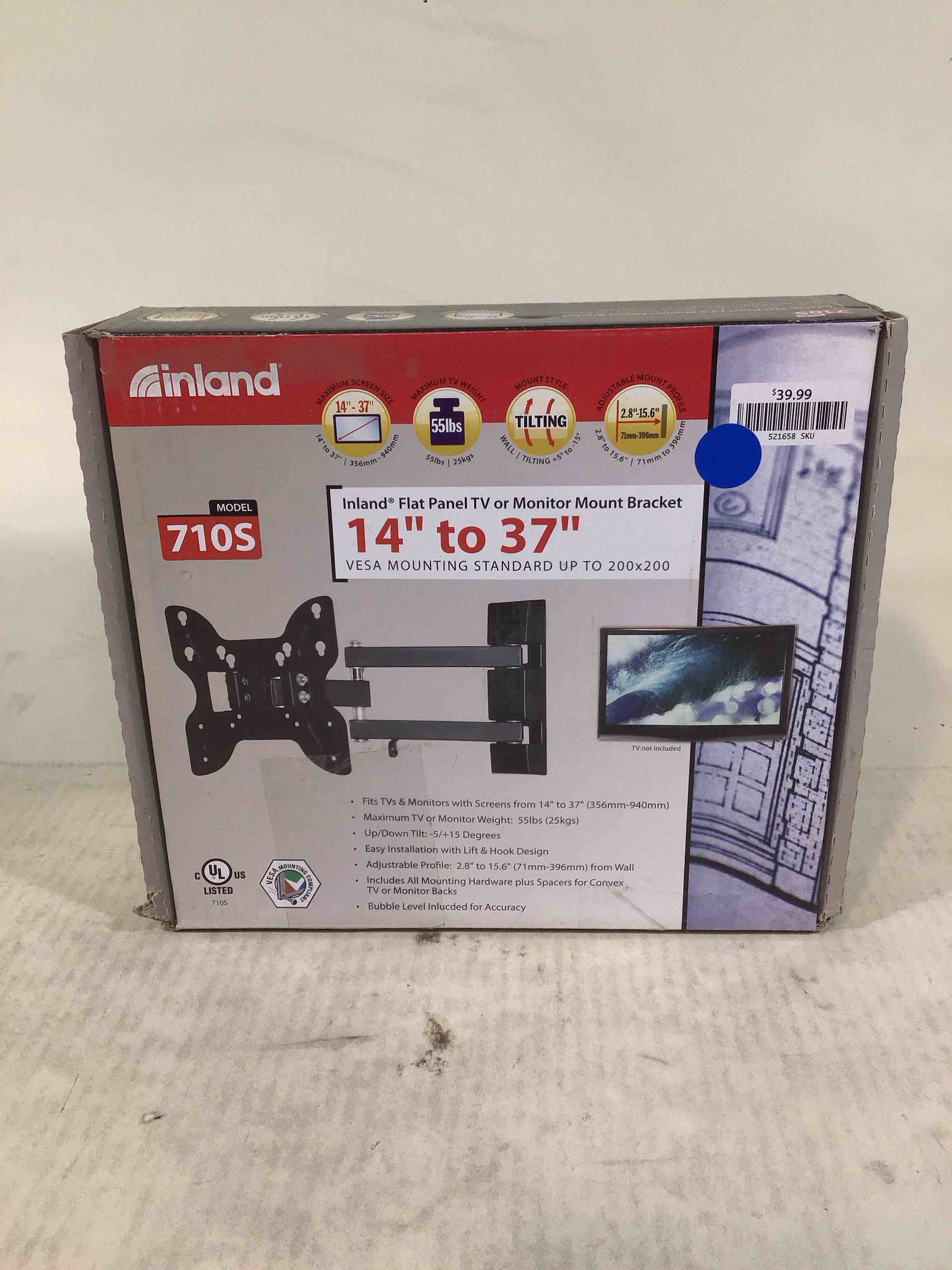 inland 14"-42" swivel tv/monitor wall mount 710s