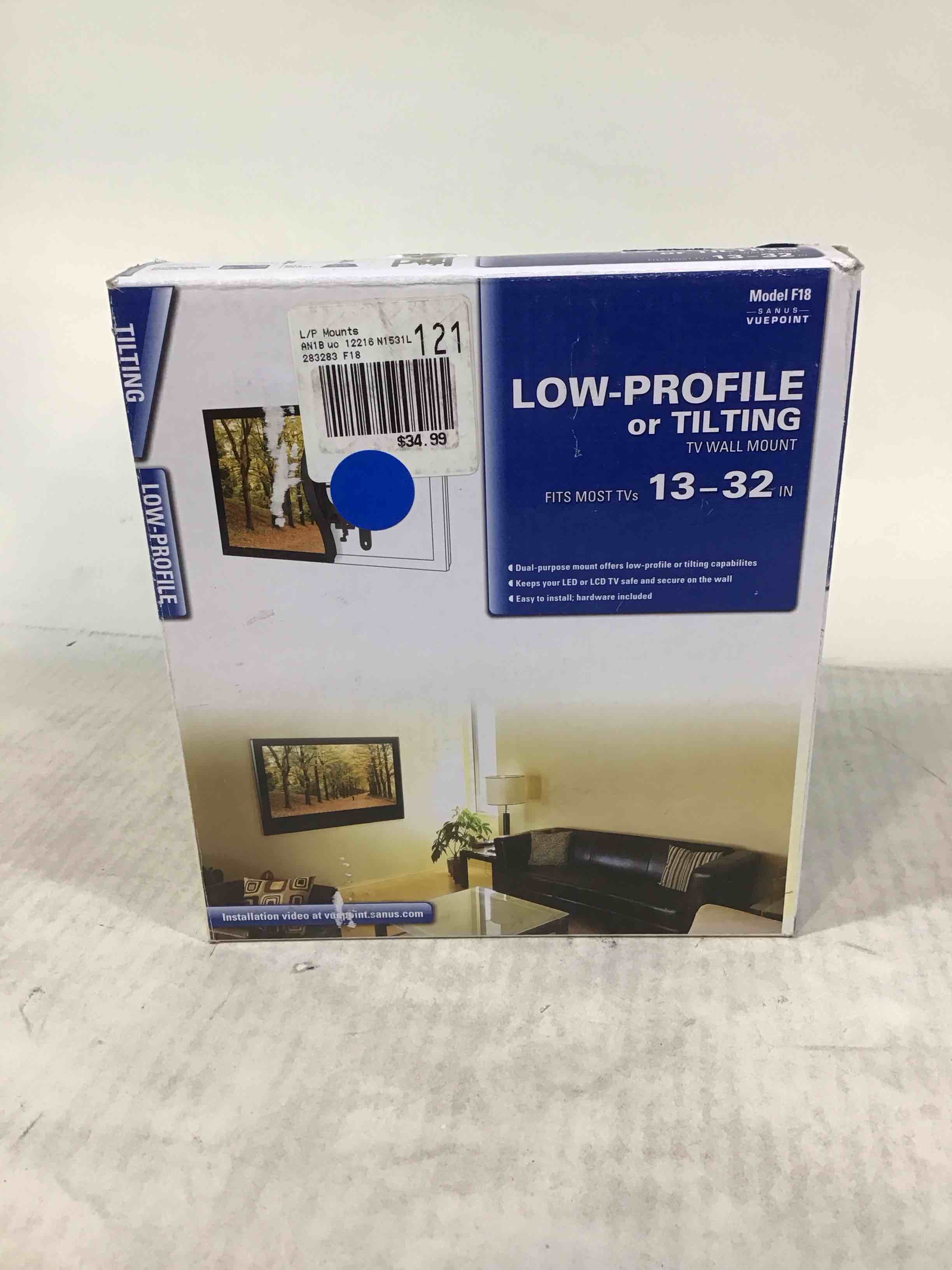 vuepoint f18 tilt and low profile mount 15-32 tvs