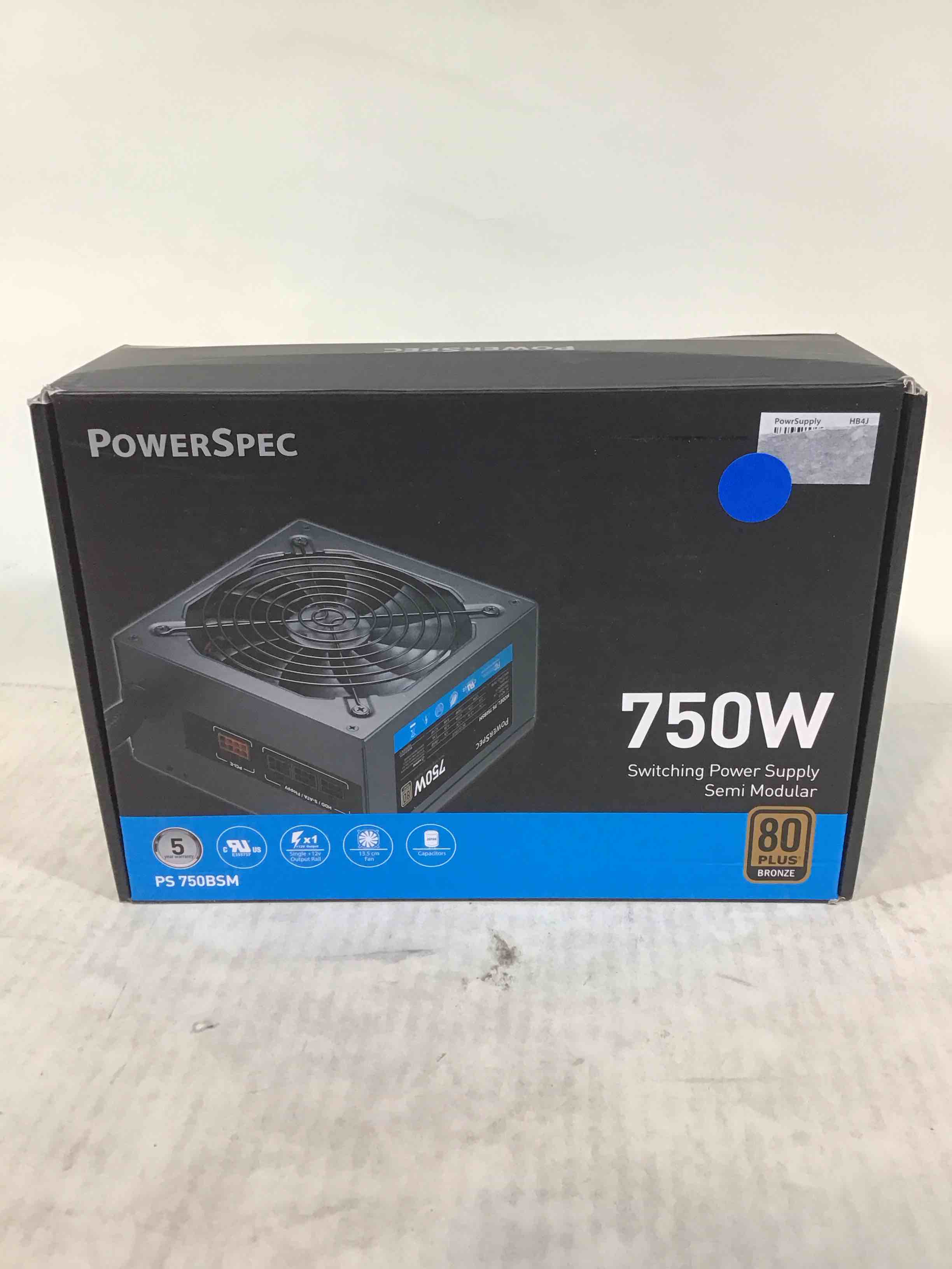 powerspec 750w power supply semi modular 80 plus bronze certified atx psu active pfc sli crossfire ready gaming pc computer switching power supply, ps 750bsm (b08yyjhnmh)