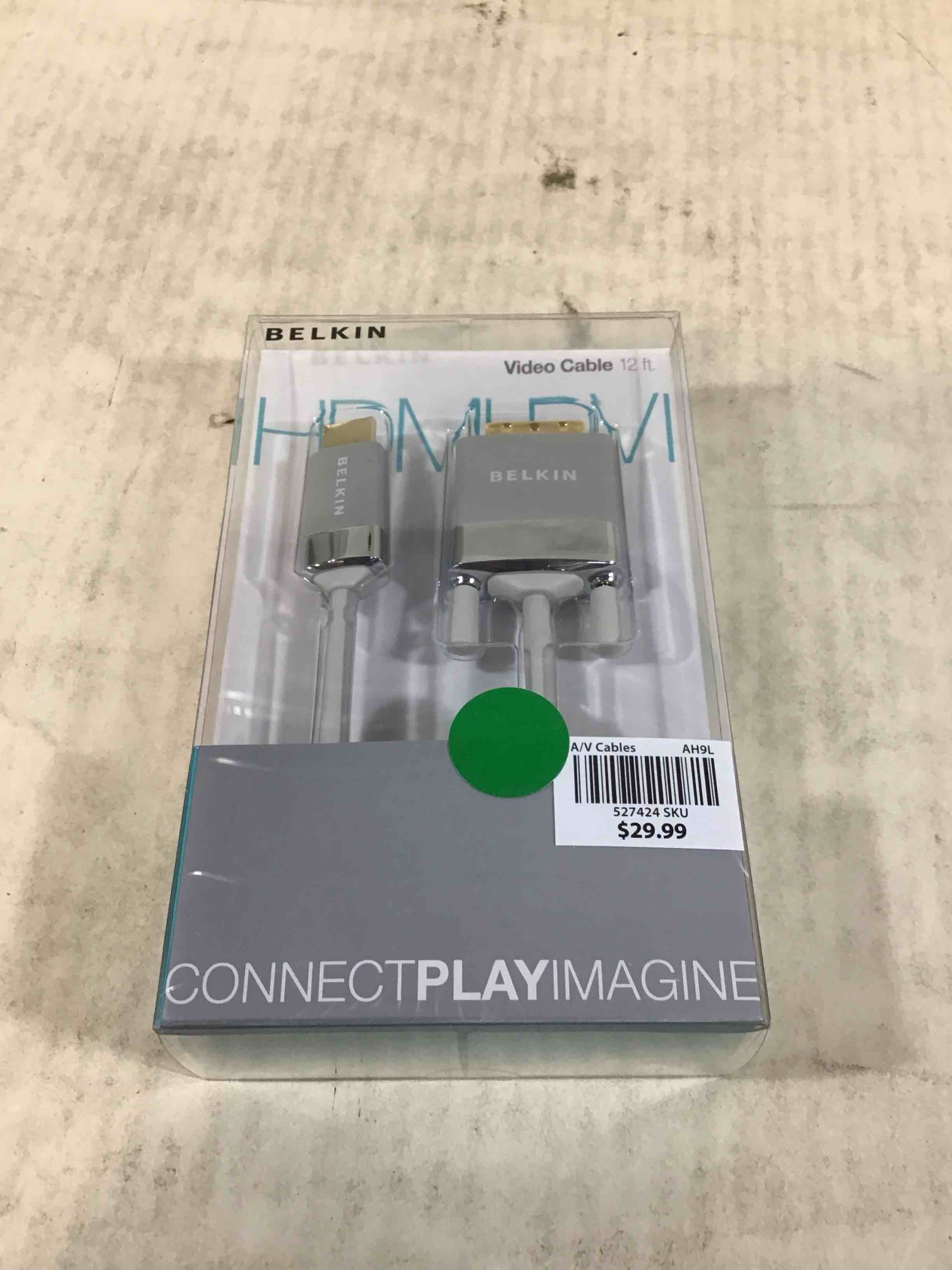 Condition photo showing New/Like New for belkin av22401-12-wht hdmi to dvi-d cable adapter