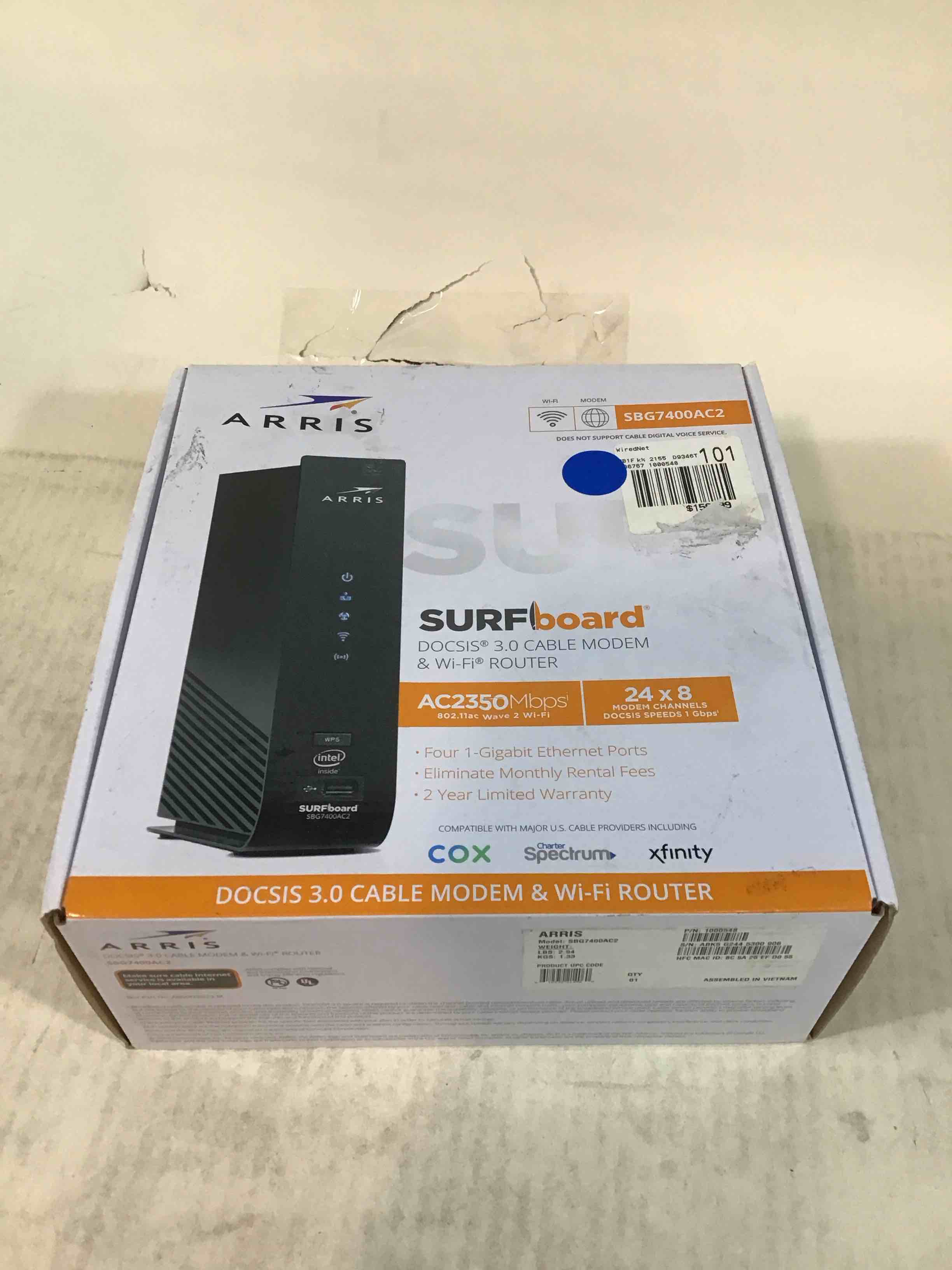 Condition photo showing Good Condition for arris surfboard (24x8) docsis 3.0 cable modem / ac2350 dual-band wifi router (sbg7400ac2)  wireless technology - new condition