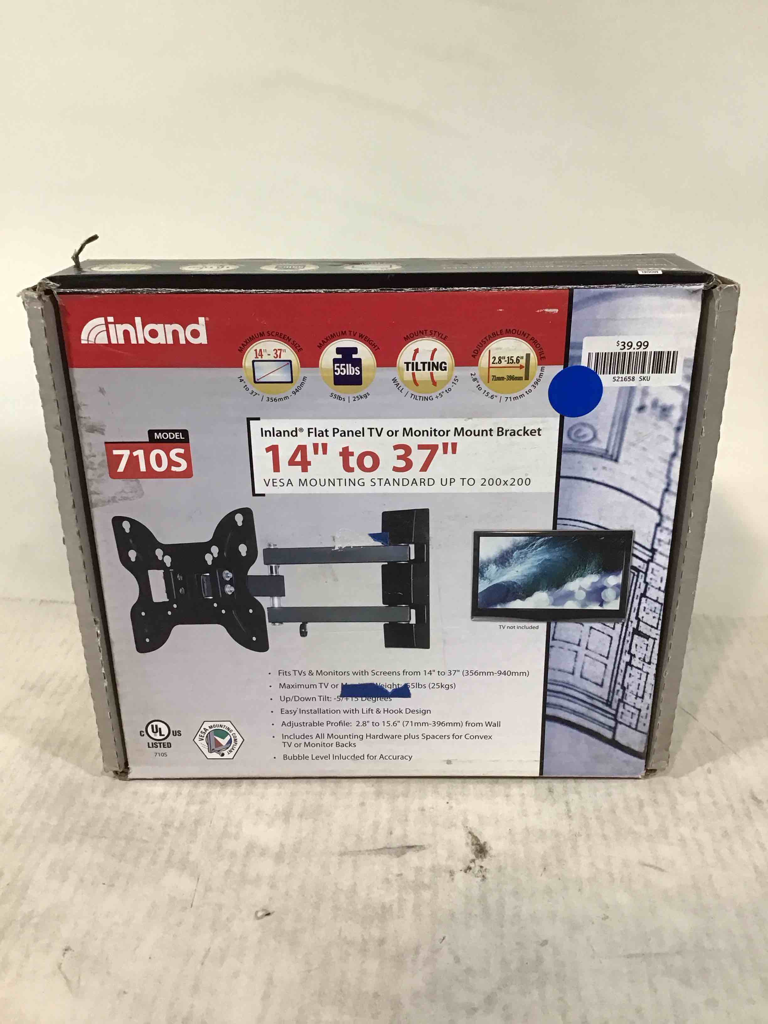 Condition photo showing Good Condition for inland 14"-42" swivel tv/monitor wall mount 710s