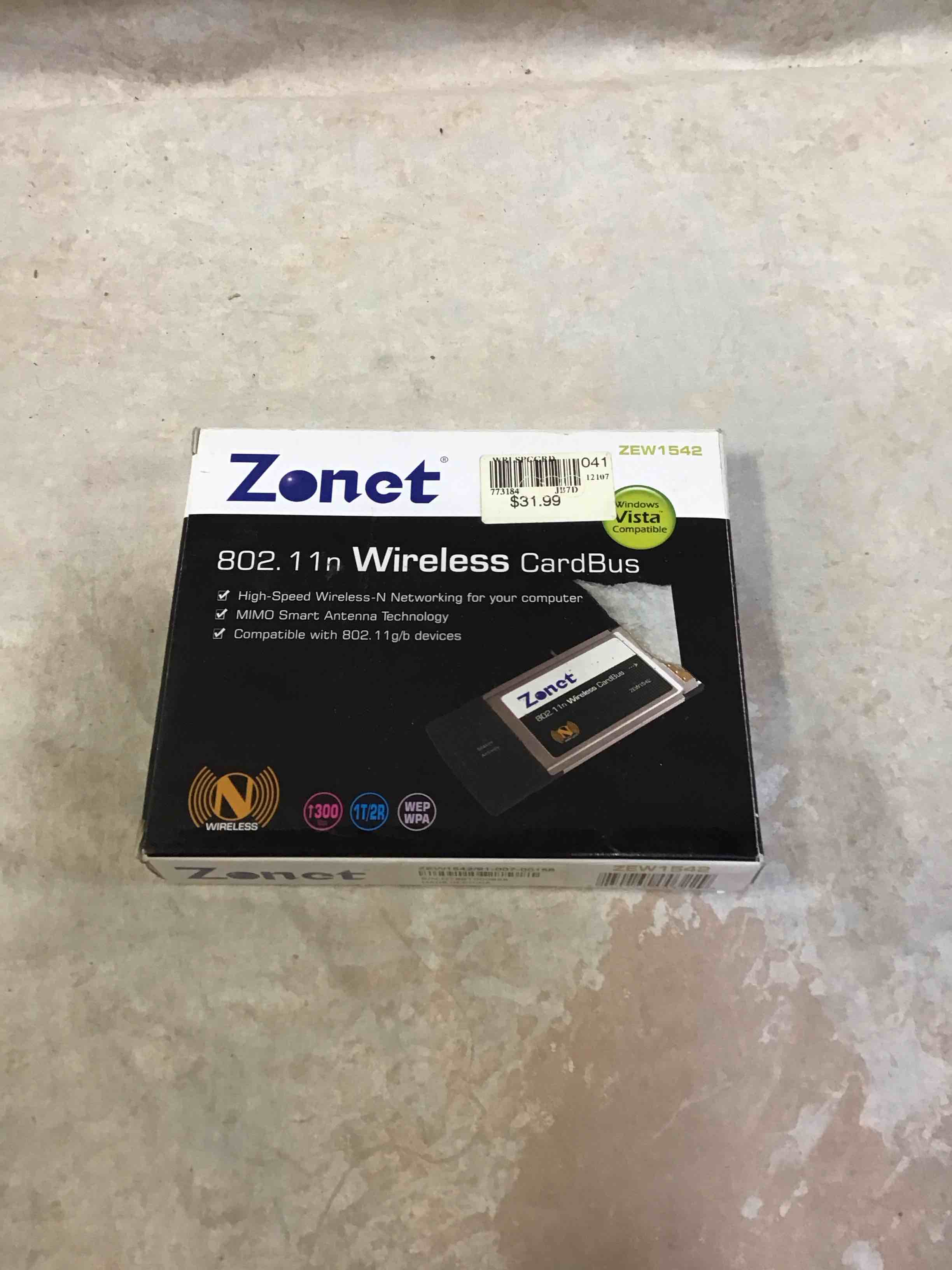 Zonet Zew1542 802.11n 300mbps High Speed Wireless-n Card Bus