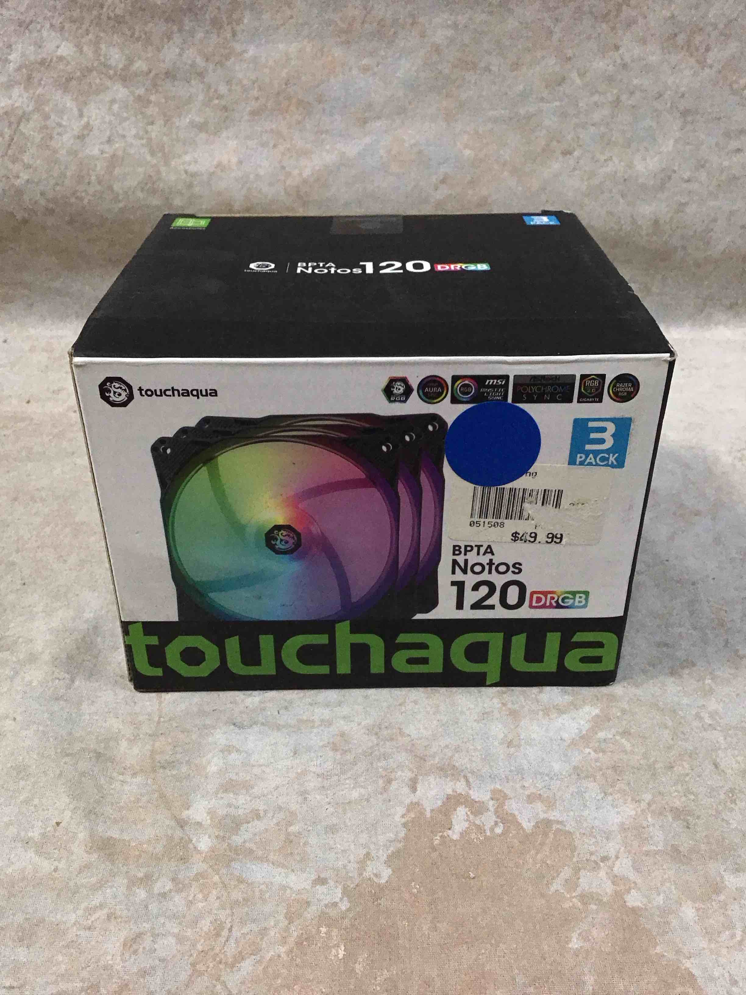 Bitspower Notos 120mm Case Fan  DRGB Computer Fan PWM PC Cooling Fan LED High Airflow Desktop Silent Cooler 1800 RPM w/PWM Fan Hub Digital RGB Controller (3 Pack)