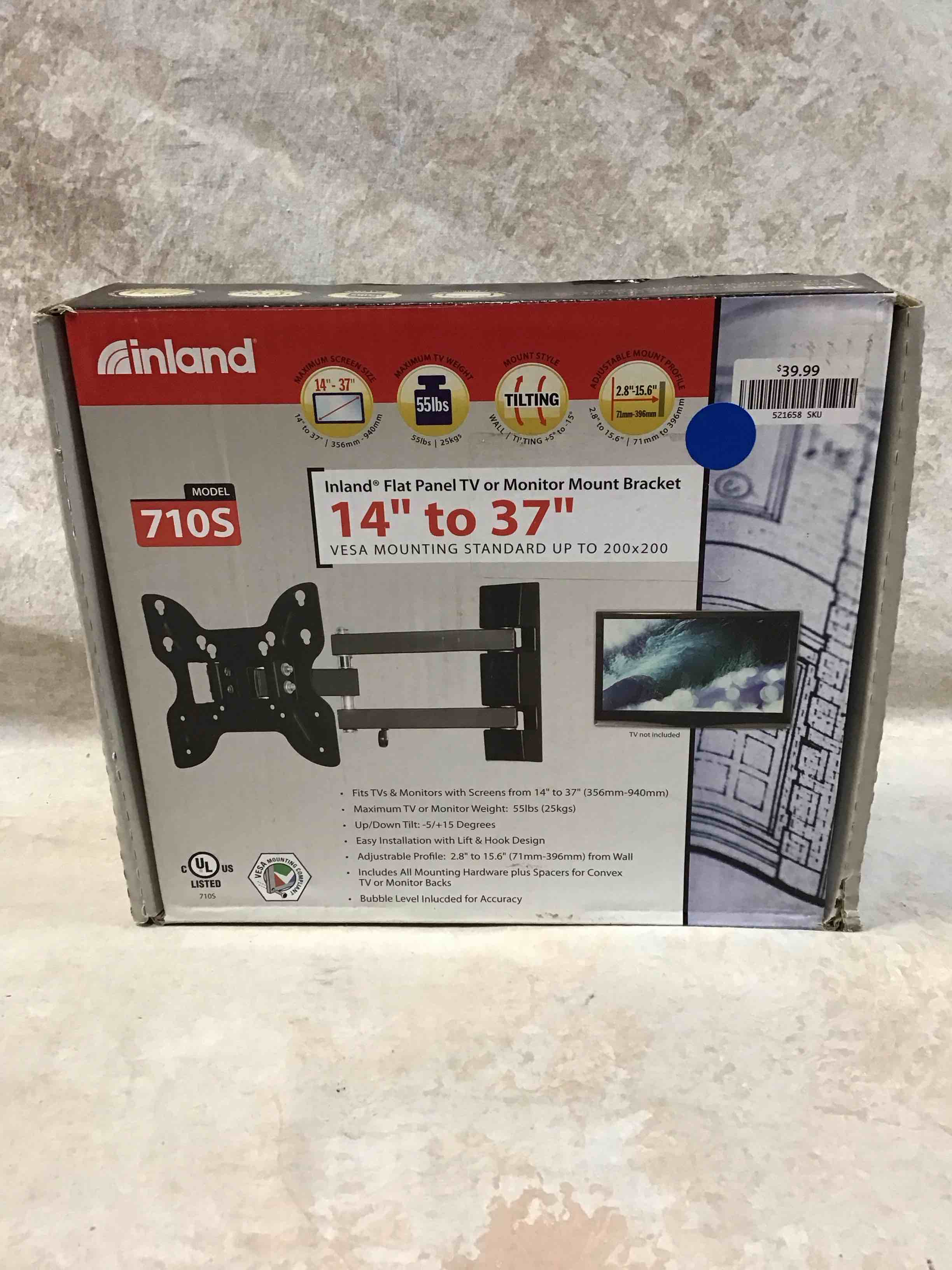Inland 14"-42" Swivel TV/Monitor Wall Mount 710S