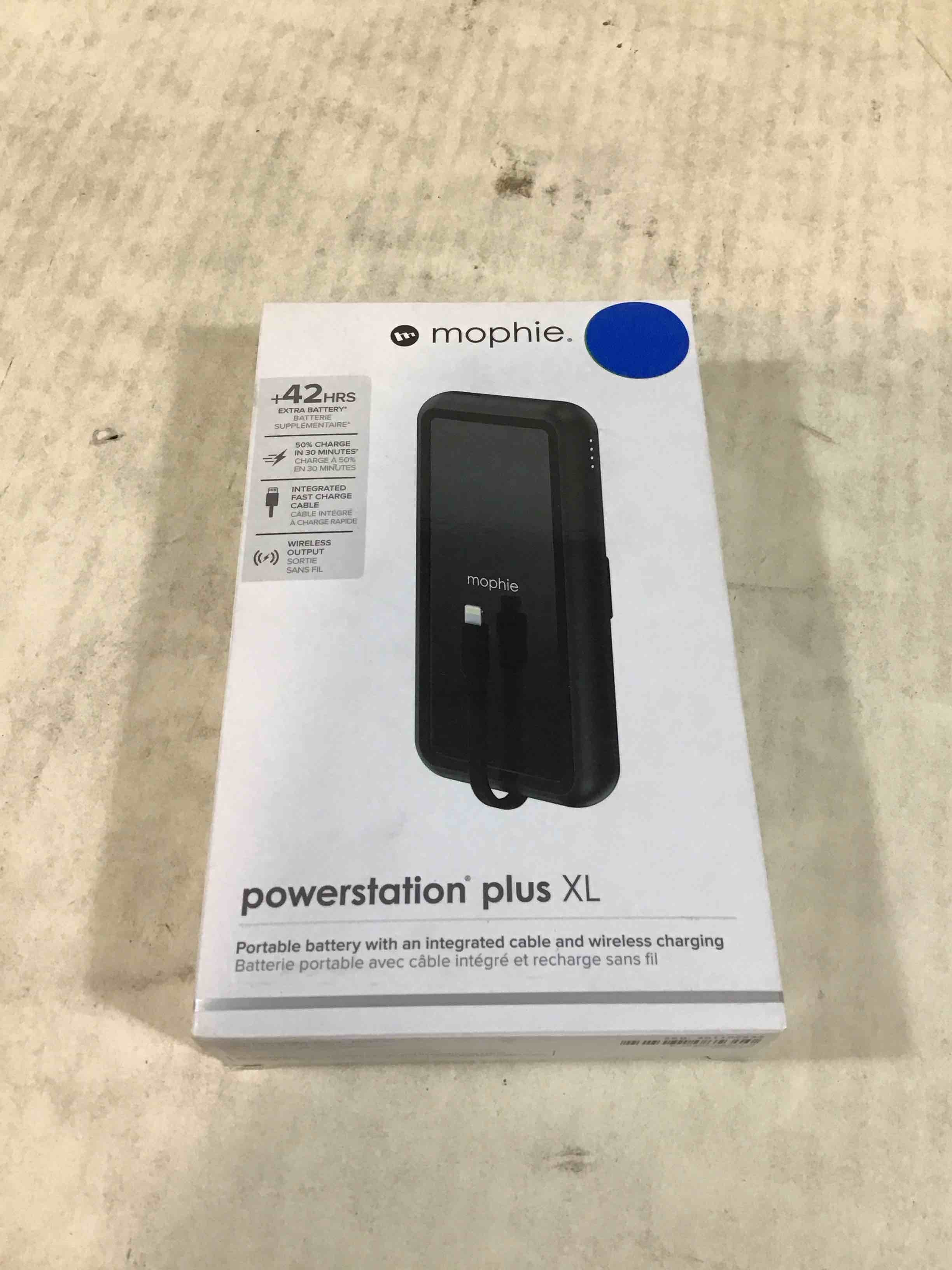 mophie powerstation plus xl portable battery & wireless charger 8k black