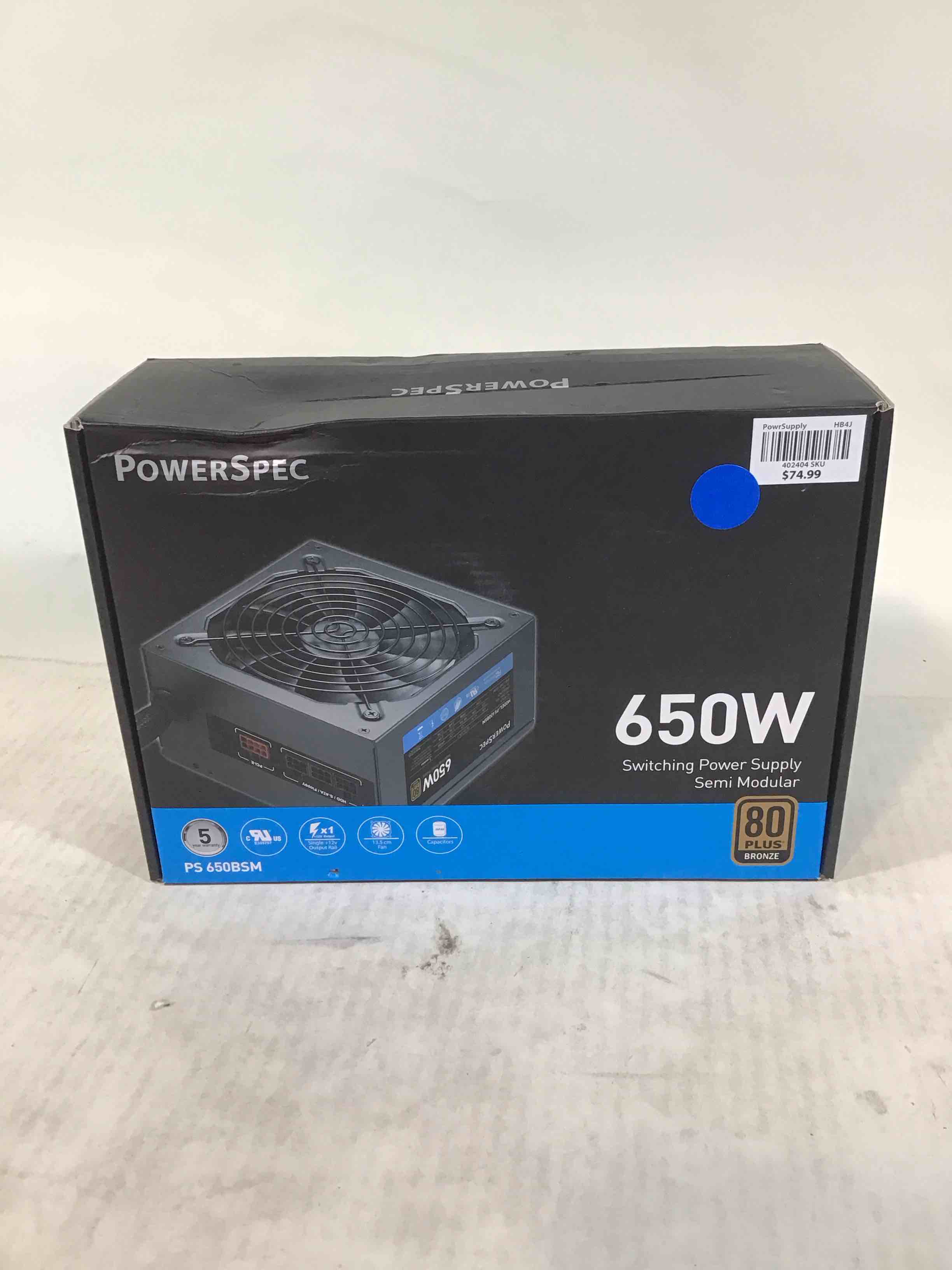 power supply 650w semi modular 80+ bronze certified psu atx