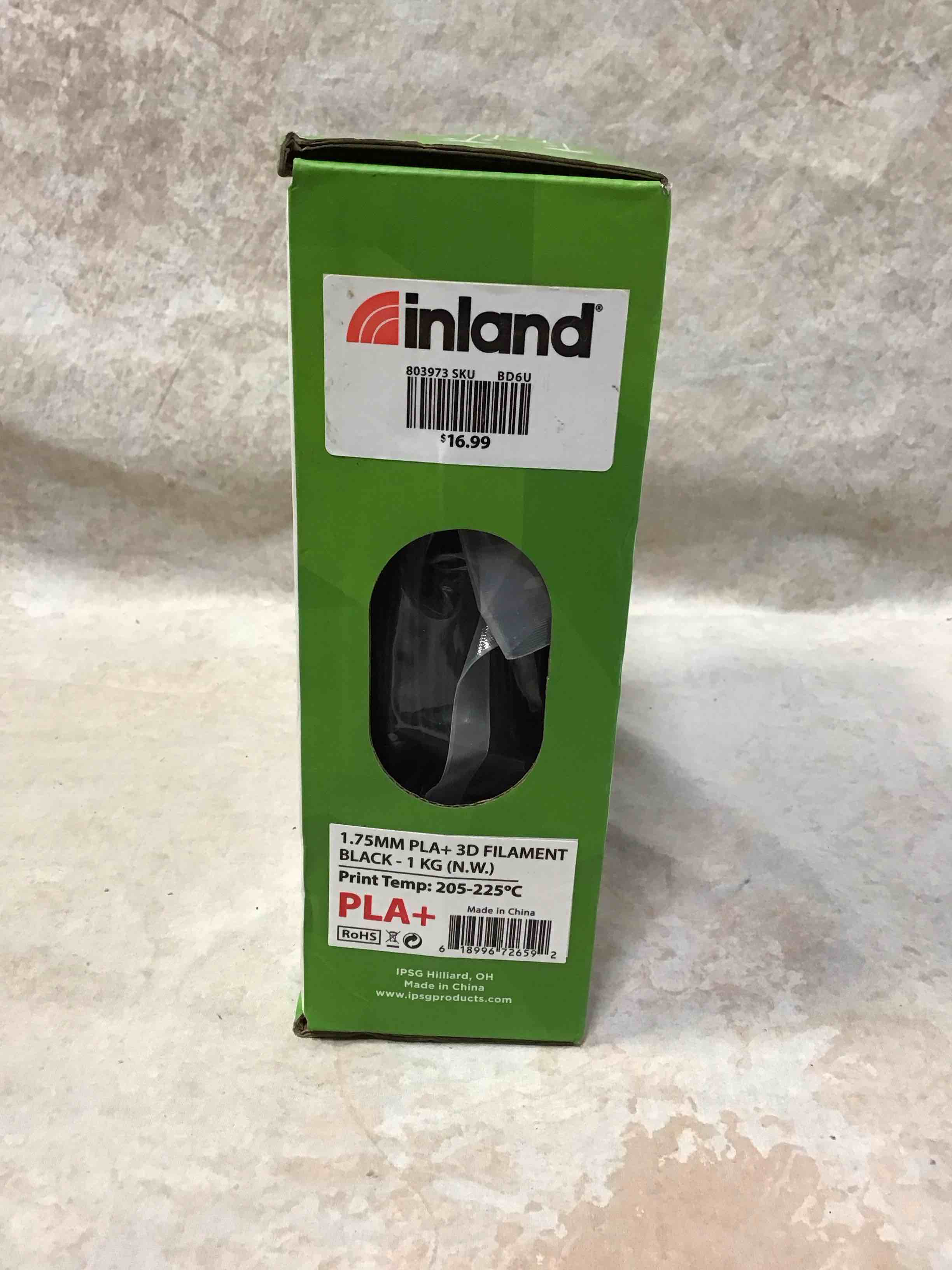 1.75mm Black Pla+ 3d Printer Filament - Spooless