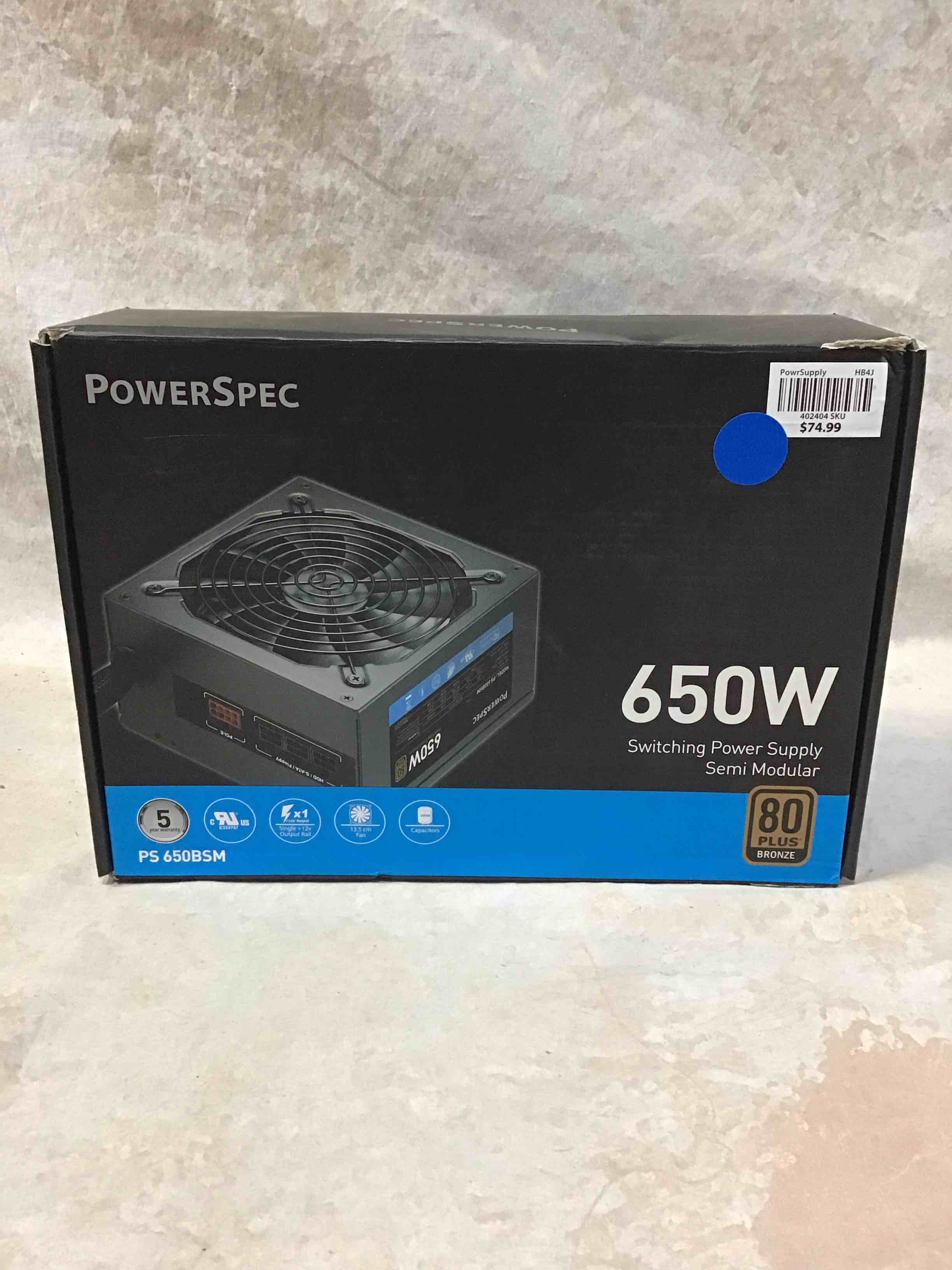 power supply 650w semi modular 80+ bronze certified psu atx