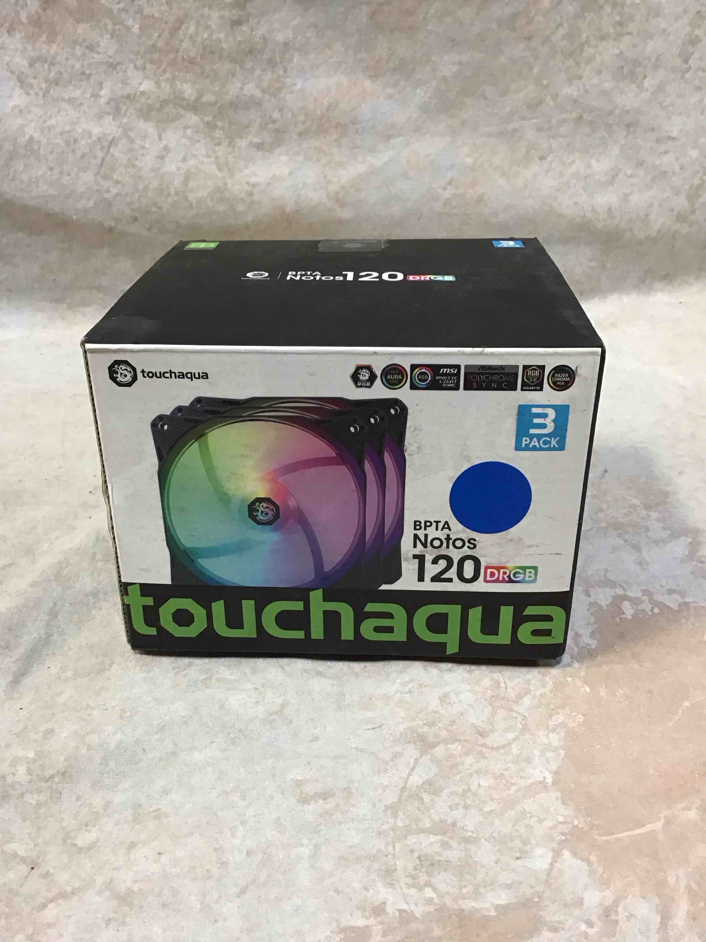 Bitspower Notos 120mm Case Fan  DRGB Computer Fan PWM PC Cooling Fan LED High Airflow Desktop Silent Cooler 1800 RPM w/PWM Fan Hub Digital RGB Controller (3 Pack)