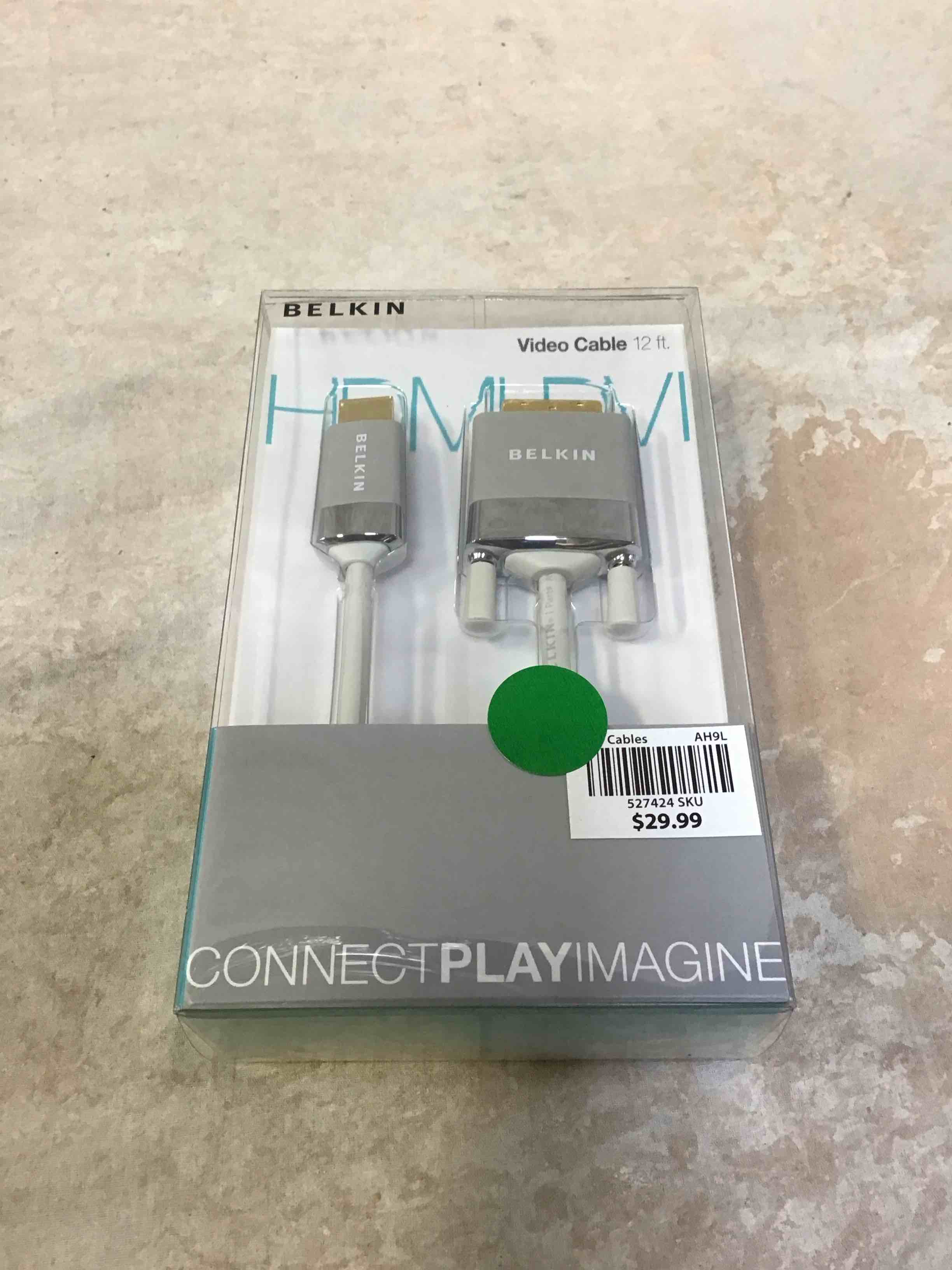 Belkin AV22401-12-WHT HDMI to DVI-D Cable Adapter