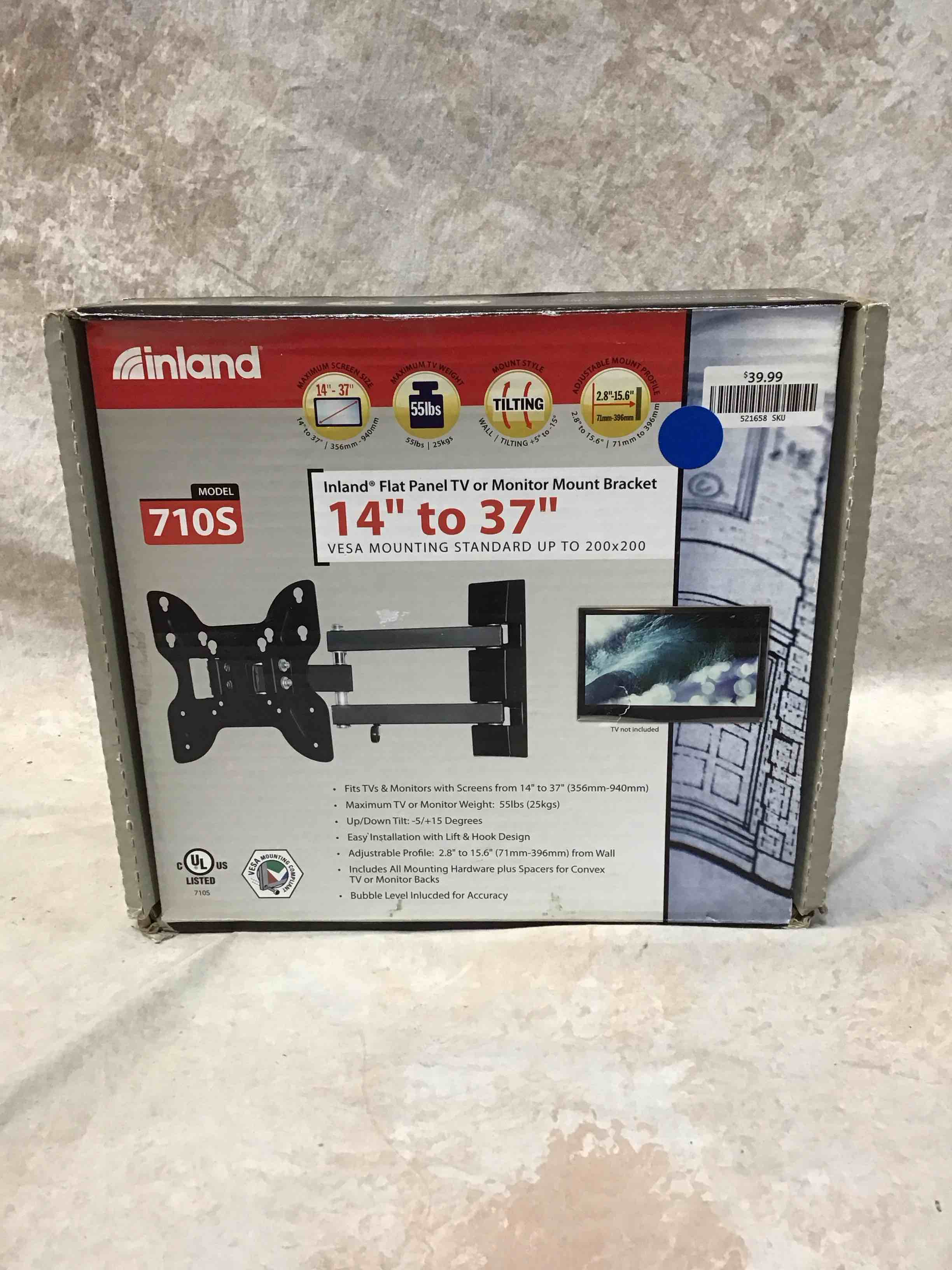 Inland 14"-42" Swivel TV/Monitor Wall Mount 710S