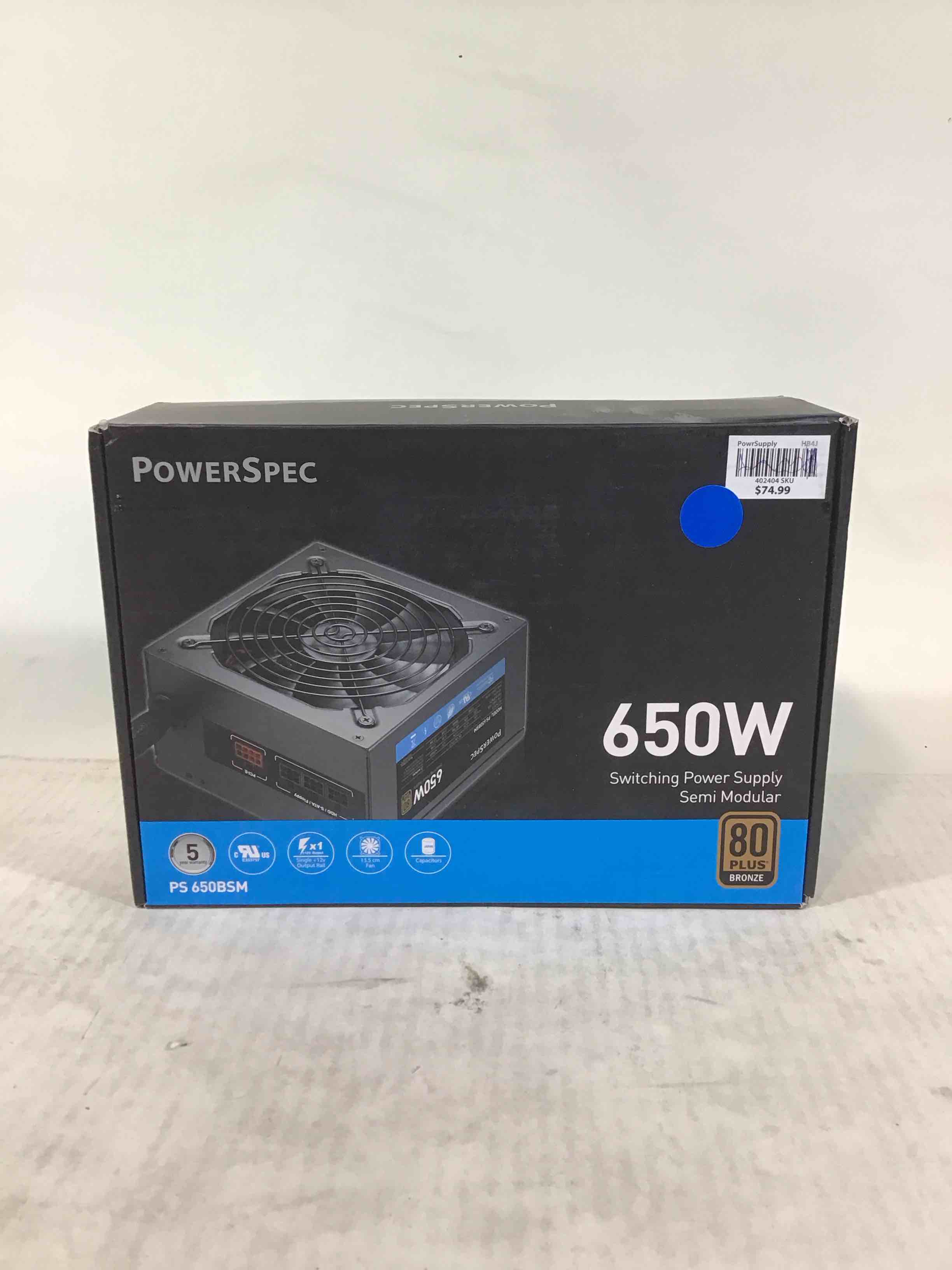 power supply 650w semi modular 80+ bronze certified psu atx