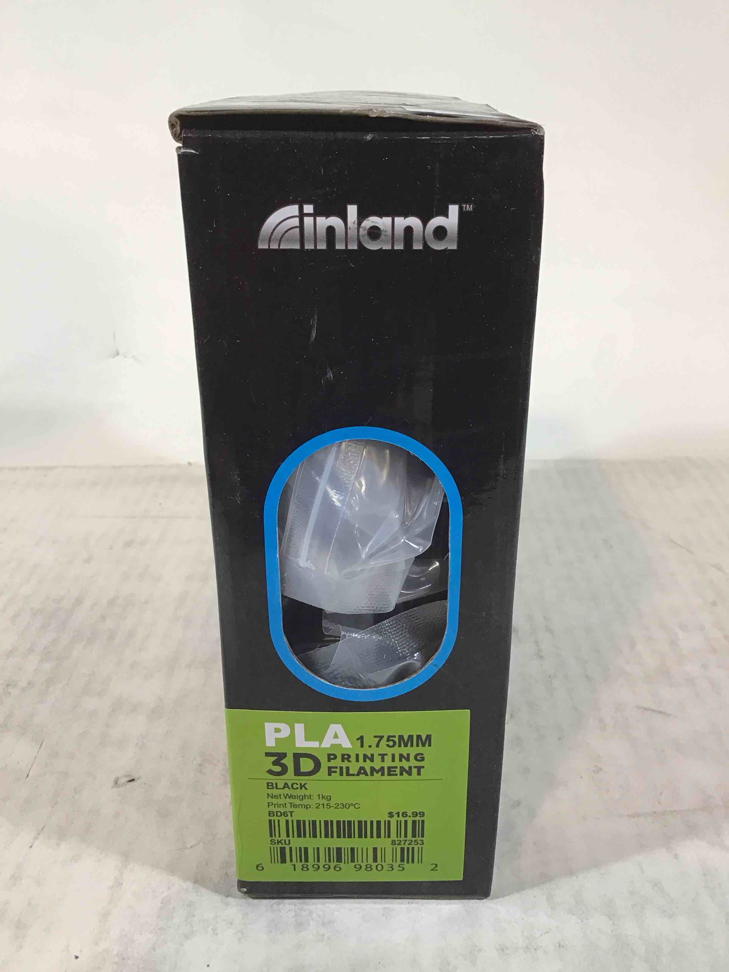 Black PLA 3D printer filament 1.75 mm 1 kg 2.2 lbs