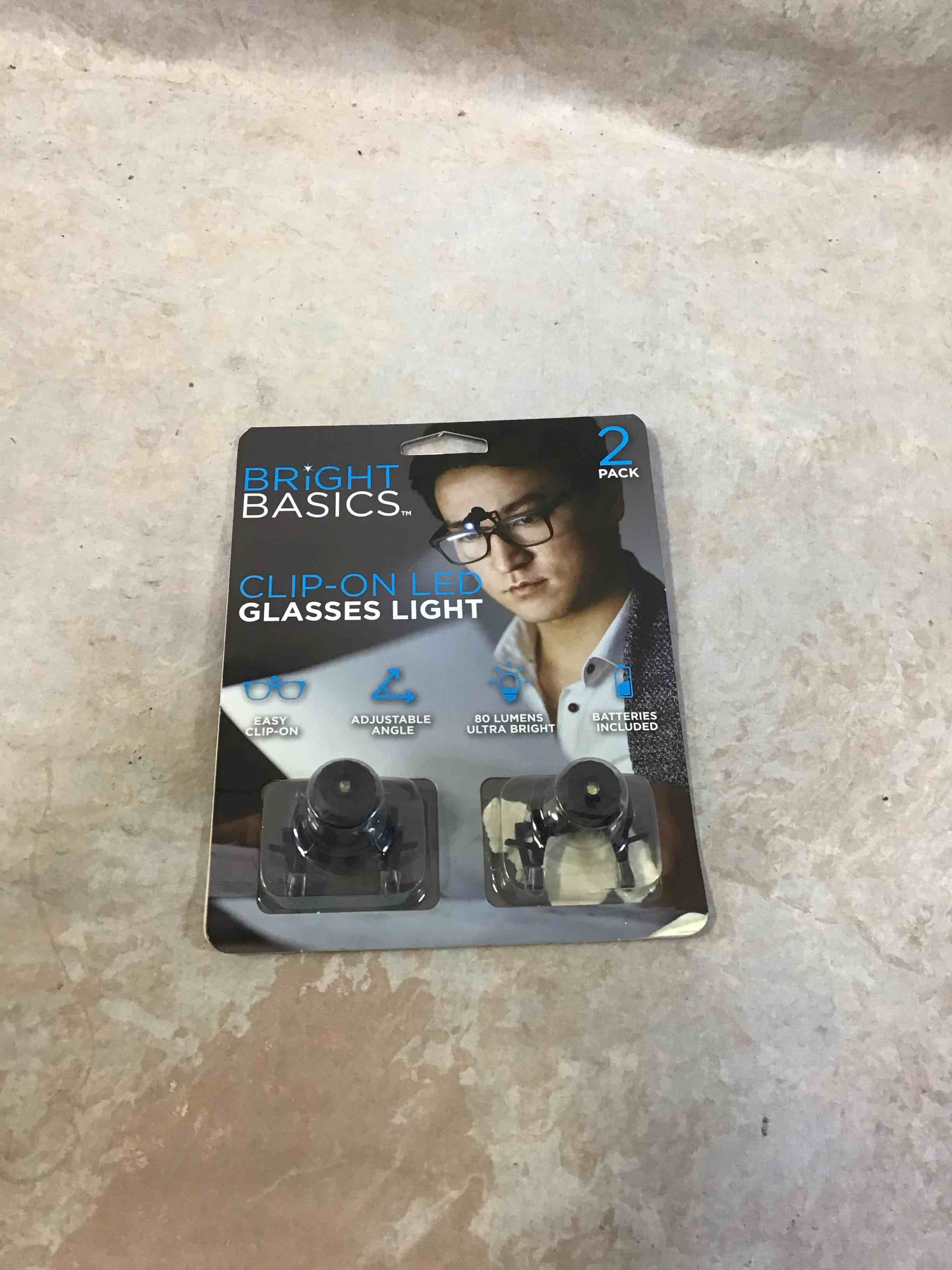 Condition photo showing Good Condition for bright basics 2 pack universal flexible clip on led glasses light adjustable reading light lamp for night reader