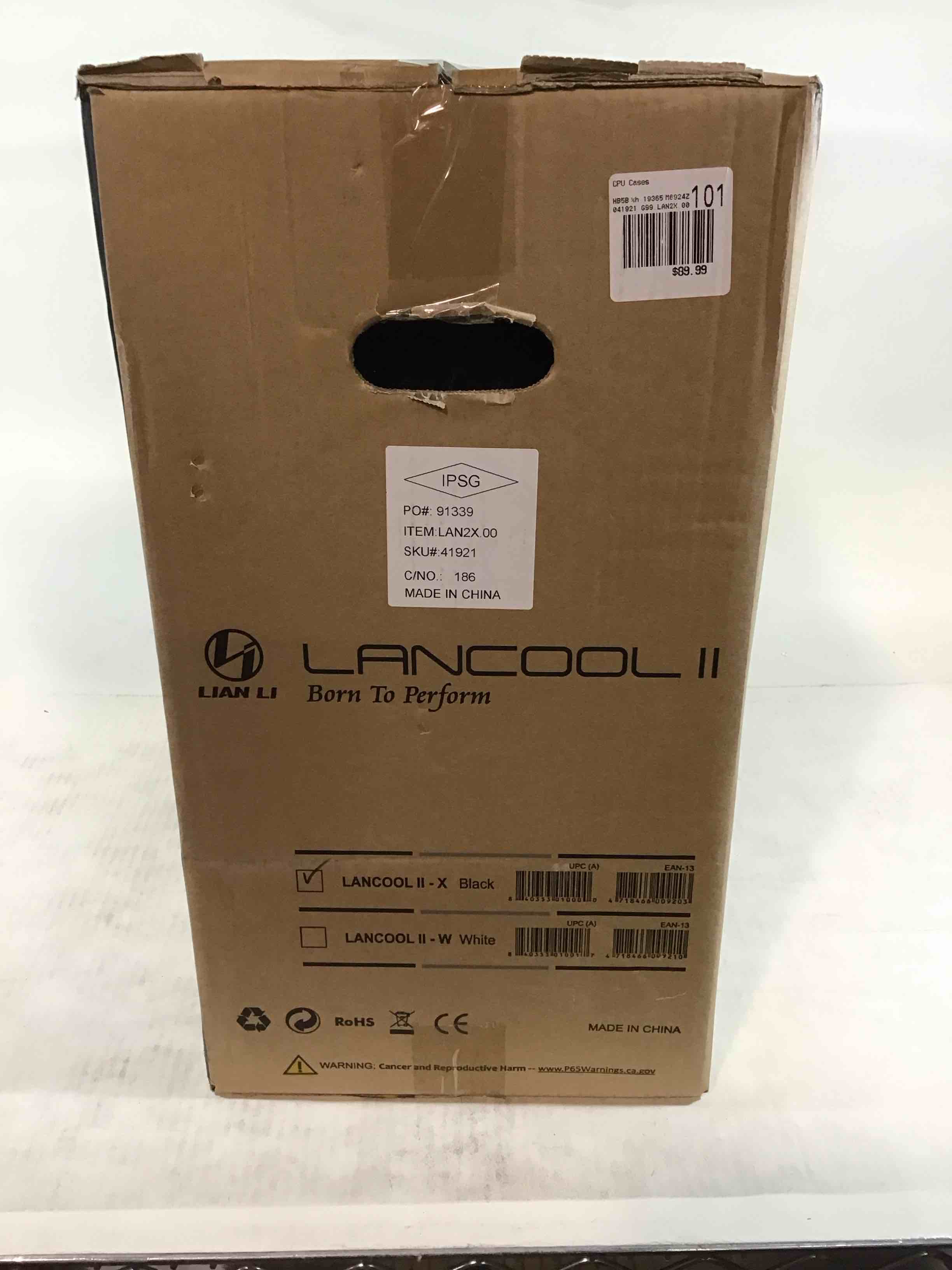 lancool ii - x - tower - extended atx - no power supply - black - usb/audio
