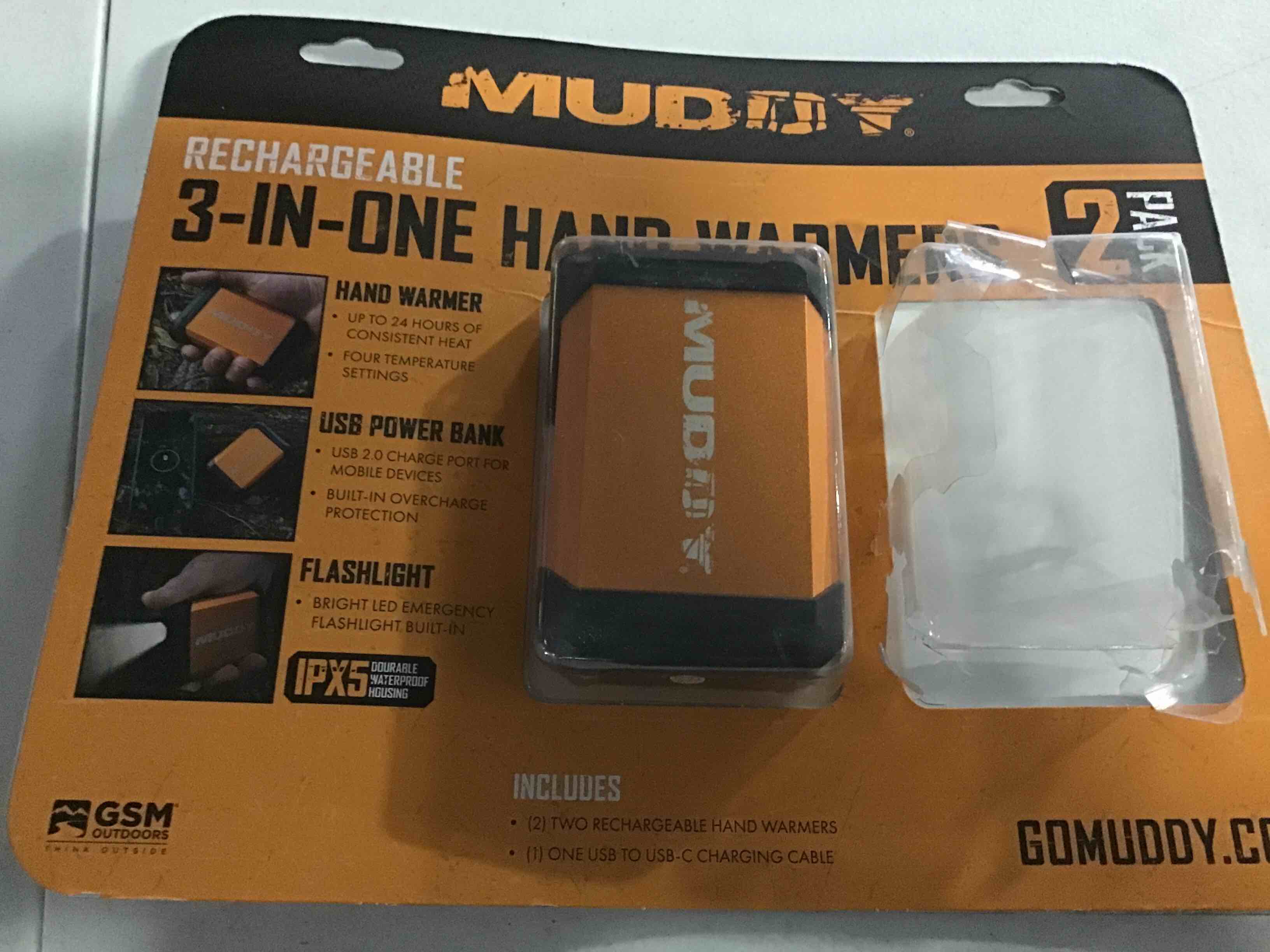 Muddy 3In1 Rechargeable Hand Warmers 2 Pack