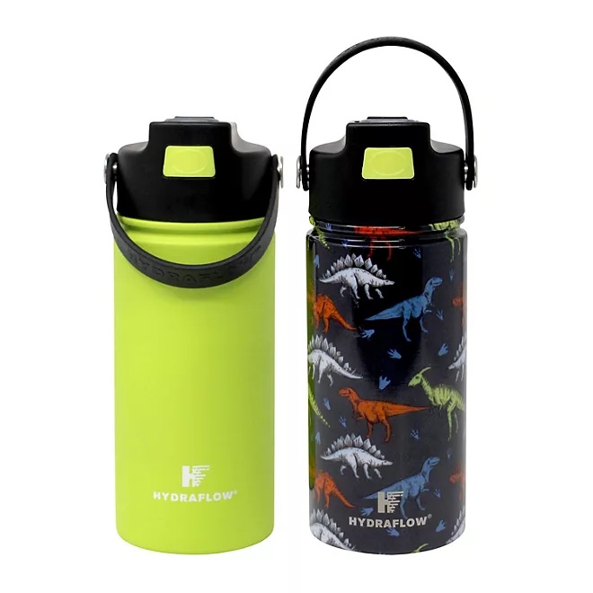 Hydraflow Kids Hybrid 14-oz Stainless Steel Insulated Bottles, 2 Pack (Assorted Colors)