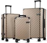 LUGGEX Carry On Luggage Sets 3 Piece - PC Hard Case Suitcase Sets - 4 Reinforced Corners & All Expandable