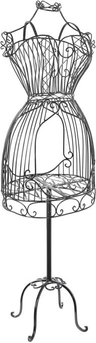 MyGift Vintage Style Black Metal Adjustable Dress Form Mannequin for Women, Garment Rack Form Fitting Dress Display Stand