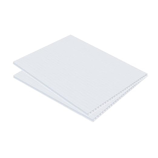 Corrugated Plastic Sheet for Indoor and Outdoor Use - 4 Mm Thick Poster Board, 24x36 Inches - Pack of 2 White Plastic Board Sheets - Waterproof Coroplast Sheets and Lightweight Blank Yard Signs