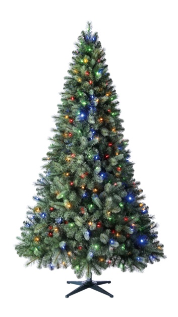 Evergreen Classics Pre-Lit 7.5' Benton Pine Artificial Christmas Tree, Color-Changing LED Lights