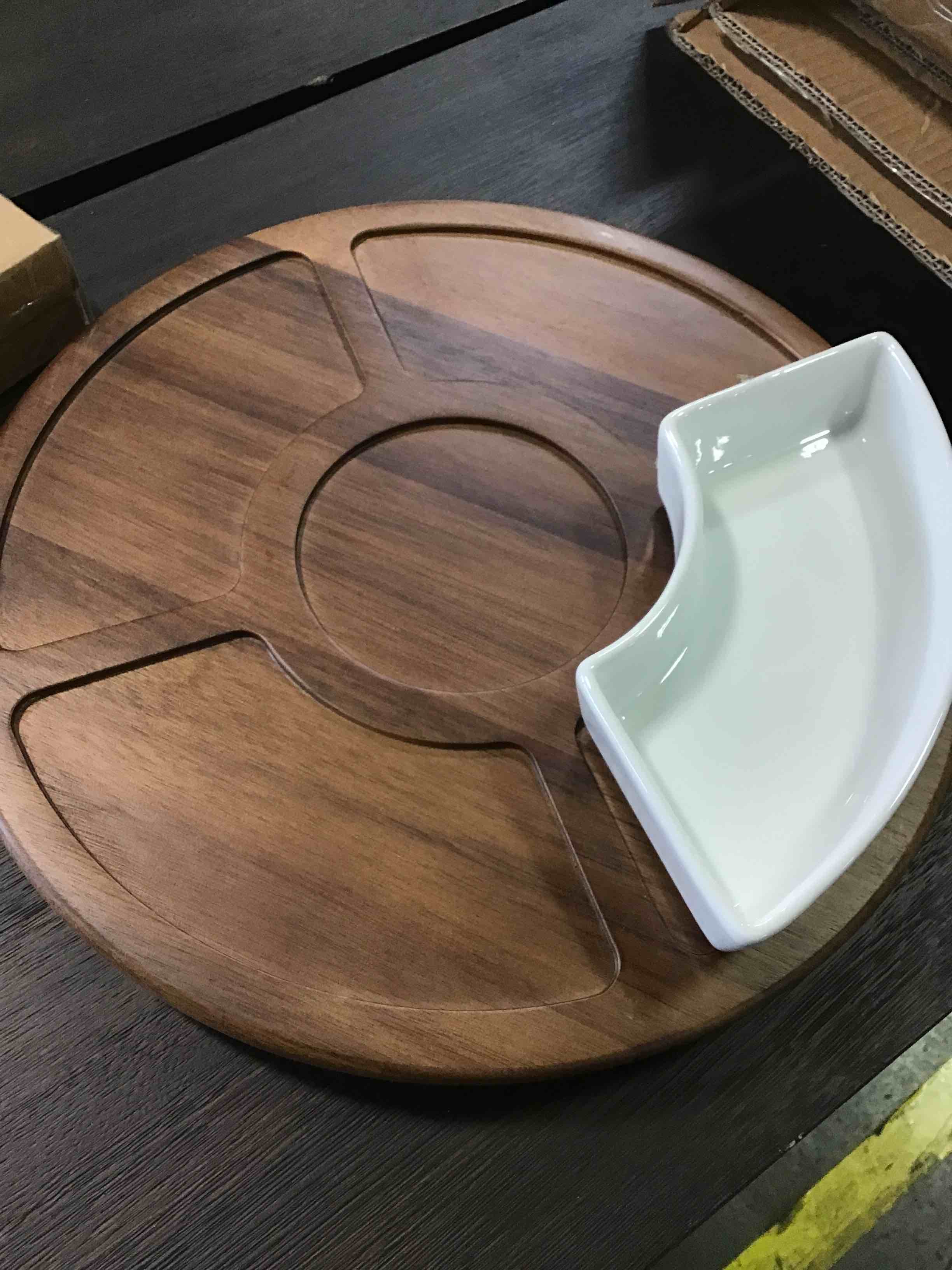 over and back Pure White Ceramic Fruit Platte Dried Fruit Compartment with Lid?Coffee Table Creative 