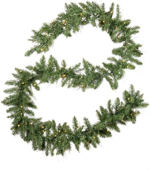 Christopher Knight Home 9-Foot Norway Spruce Pre-Lit Clear LED Artificial Christmas Garland, Battery-Operated, Timer Included, Green