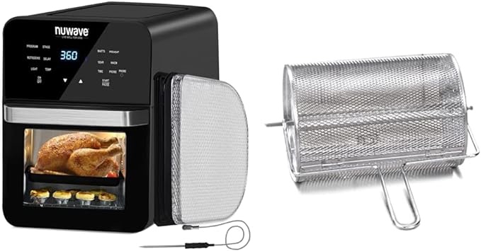 NUWAVE Brio Air Fryer Smart Oven, 15.5-Qt X-Large Family Size, Countertop Convection Rotisserie Grill