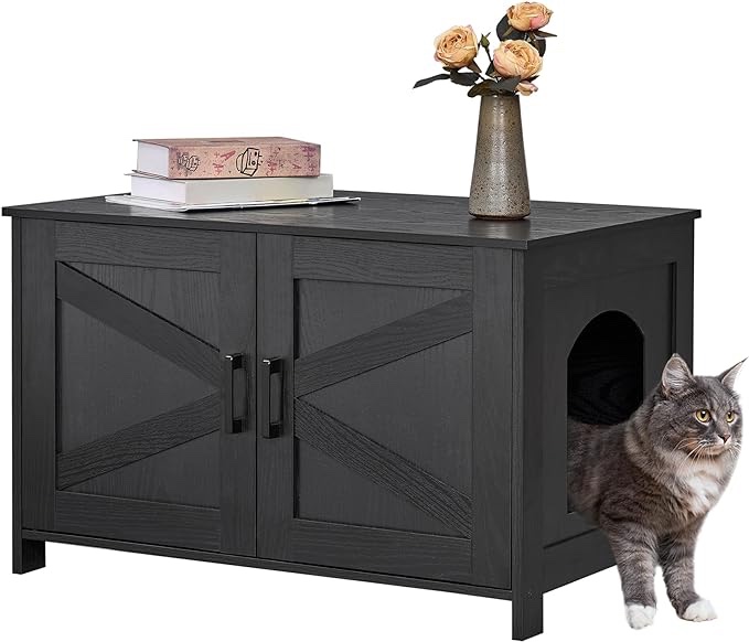 Homhedy Cat Litter Box Enclosure,Litter Box Furniture Hidden 