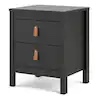Madrid 2-Drawer Black Matte Nightstand
