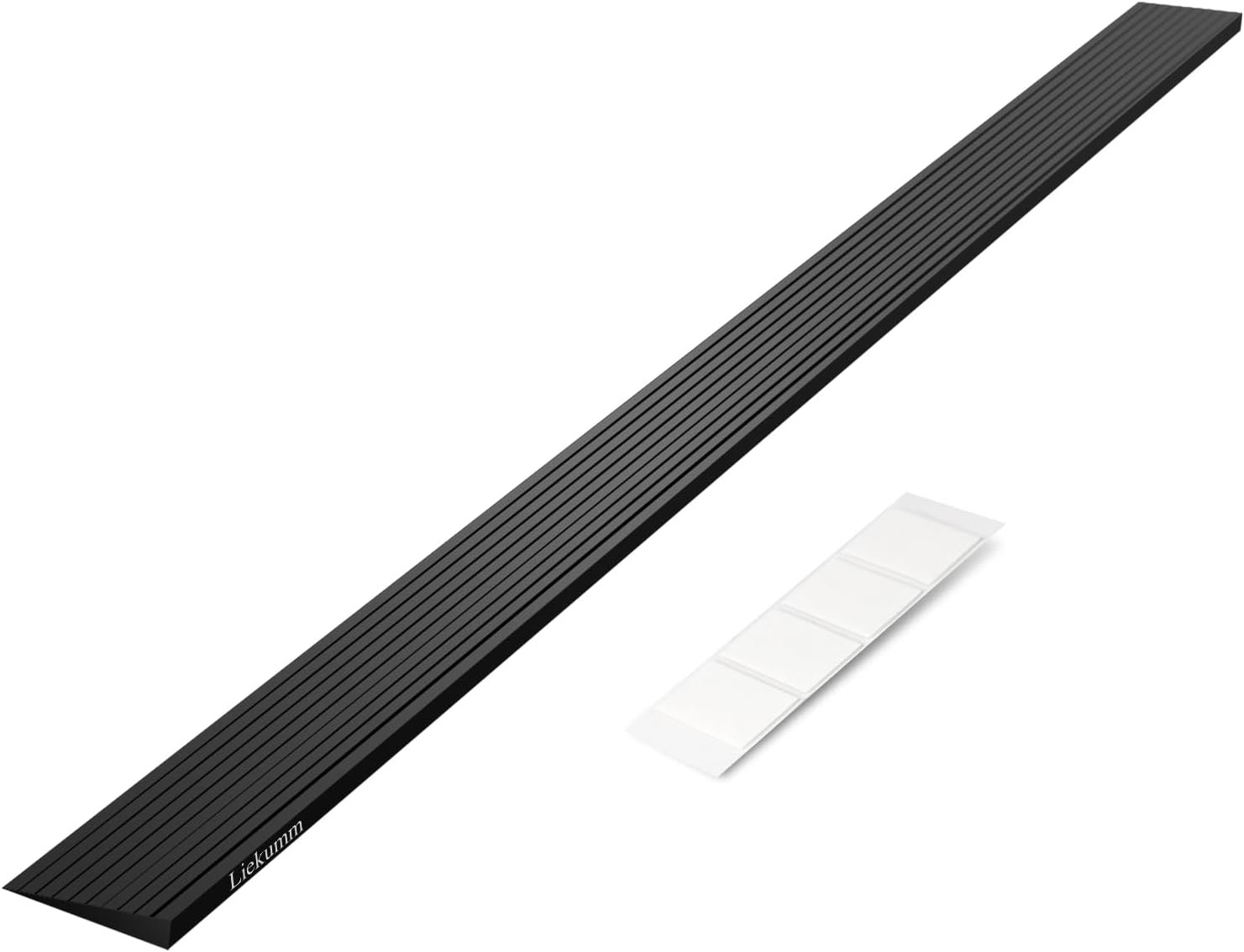 LIEKUMM 0.4" Rise Solid Rubber Threshold Ramp, 1500 LBS Capacity, 35.4" Wide Non-Slip Wheelchair Ramp for Doorway Indoor or Outdoor, Bathroom, Garage and Supermarket Entrance, Cuttable