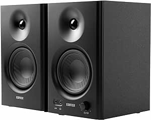 Sanyun SW206 80W Active Dual-Mode Bookshelf Speakers, 4inch Studio Monitor and HiFi Mode, Optical Coaxial TRS Aux Bluetooth 5.0 USB with 24bit DAC, for Home Music System Turntable TV PC Desktop, White