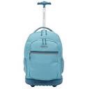 Travelers Club Finley Collection 18" Rolling Backpack,aqua blue