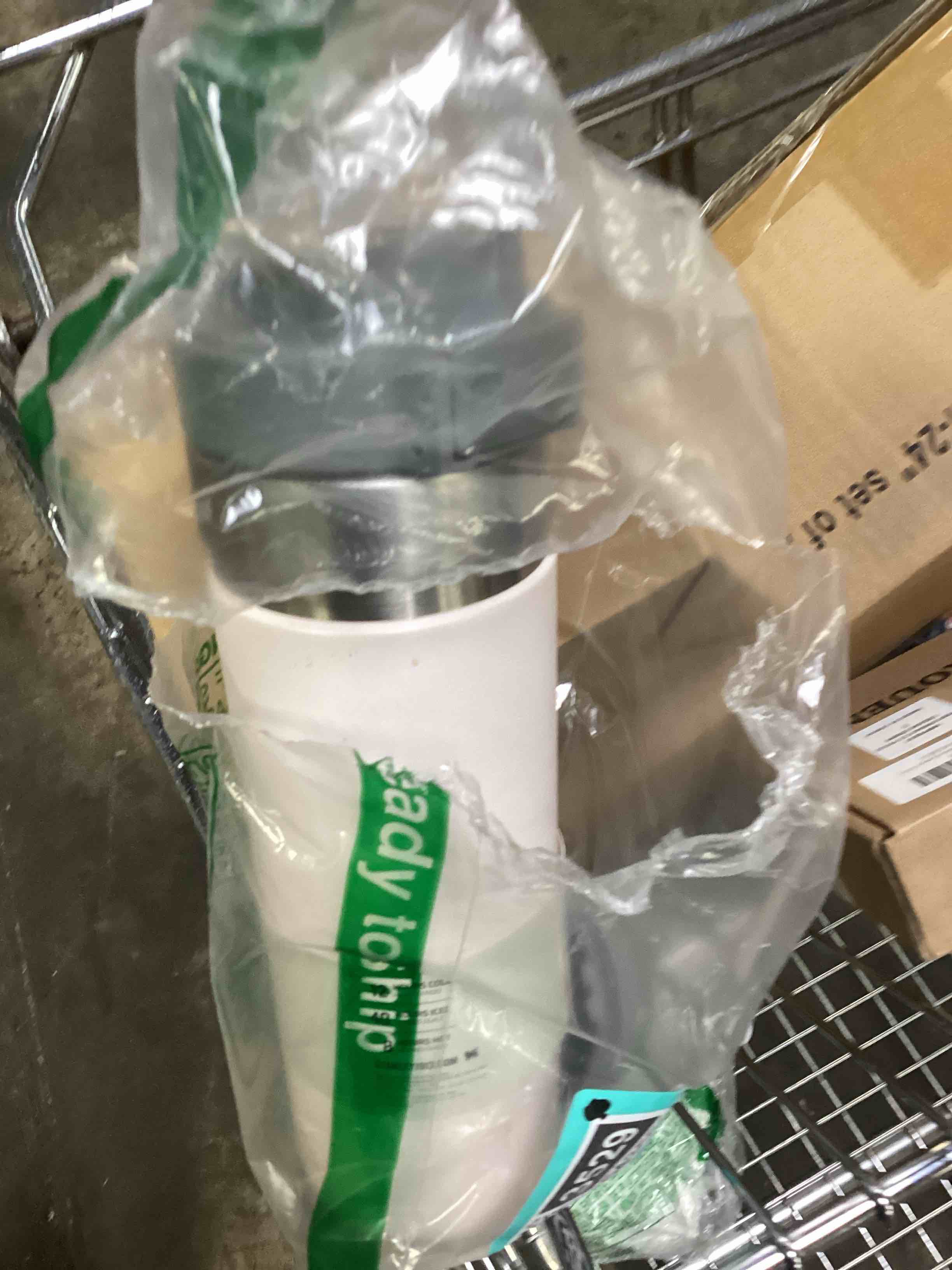 Condition photo showing As Is for Stanley Quick Flip GO Water Bottle 24 oz | Push Button Lid | Leakproof and Packable for Travel and Sports | Insulated Stainless Steel | BPA-Free | Rose Quartz