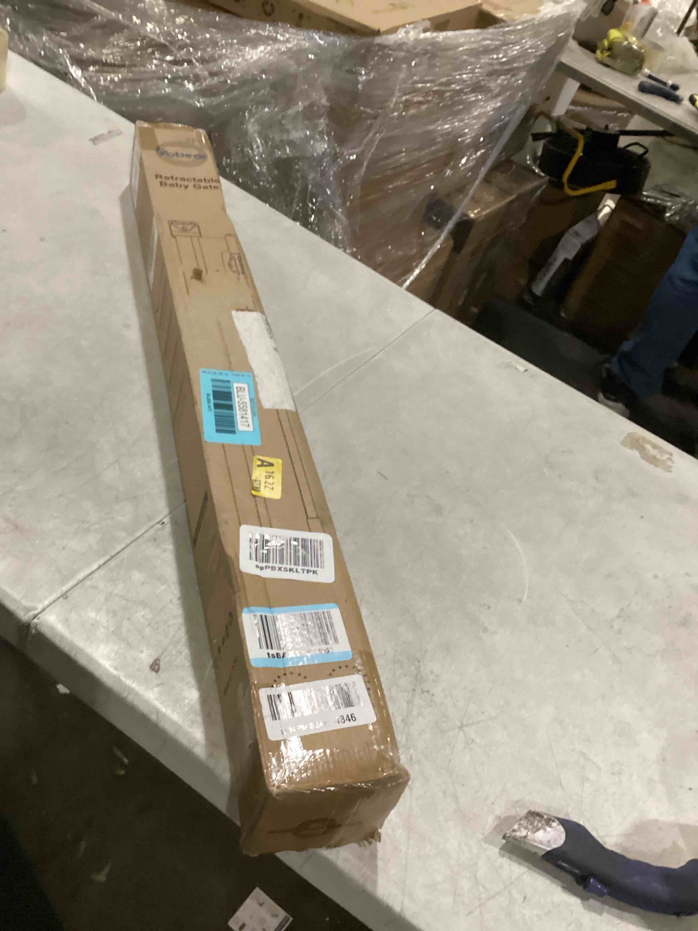 Retractable Mesh Baby Gate Dog Gate 34" Tall, Extends Up to 55" Wide