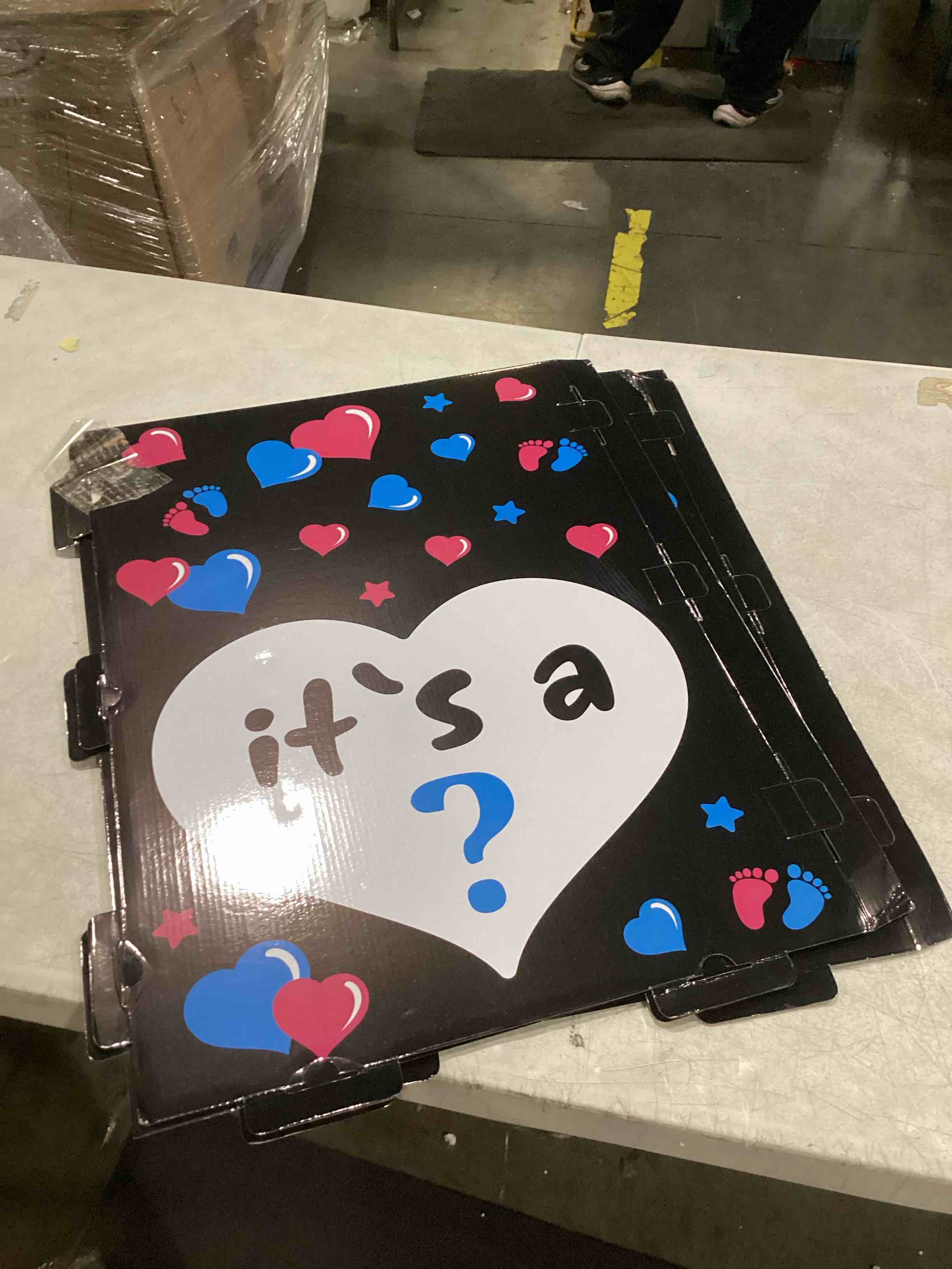 Ireer Gender Reveal Box, Gender Reveal Balloon Box with 16 Latex Gender