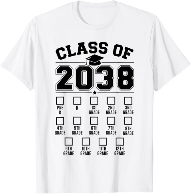 camisa para niño graduation class of 2038