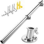 ZOMCHAIN Marine Flag Pole with Base, Flag Pole Holder, 316 Stainless Steel Flag Pole Set for Boat, Yacht, Truck and Yard - Flag Pole (42 in)