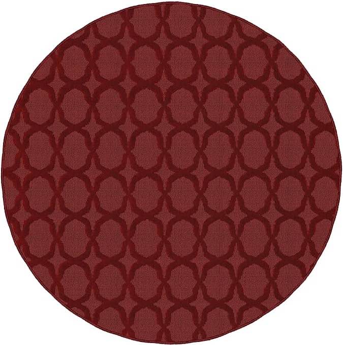 Garland Rug Sparta Area Rug, 5 Ft. Round, Chili Pepper Red Chili Pepper Red 5 ft Round